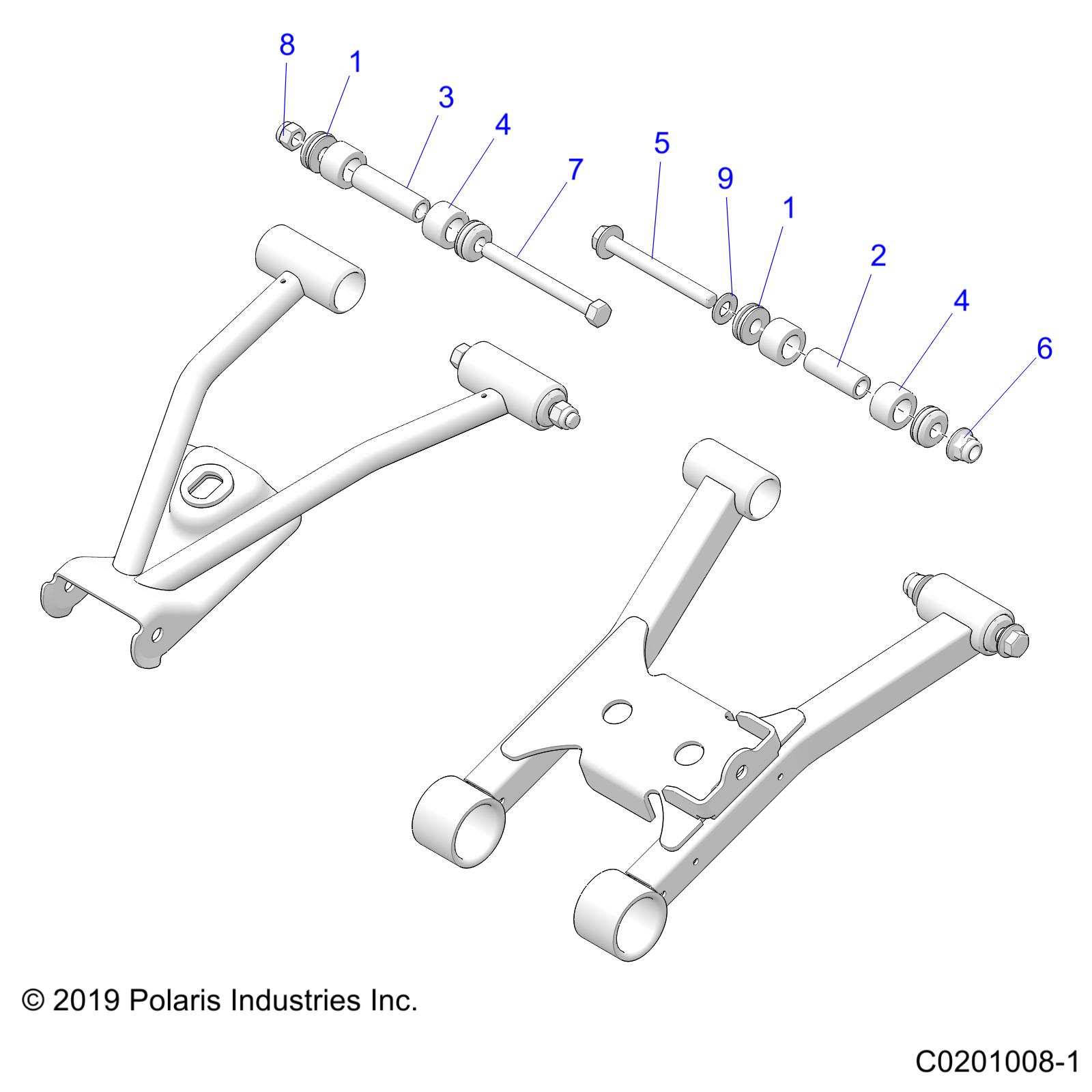 SUSPENSION, REAR A-ARM MOUNTING and BUSHINGS - A20SDE57P5 (C0201008-1]