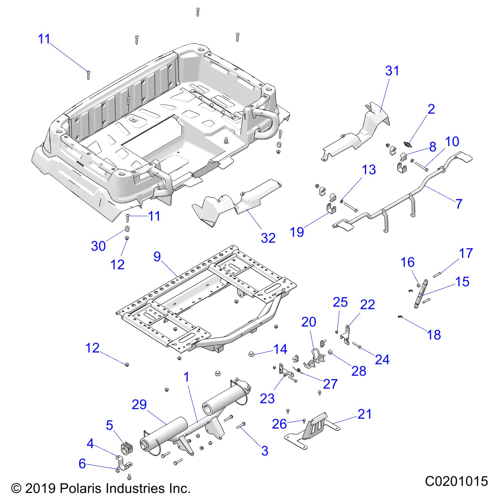 BODY, REAR BOX FRAME AND PIVOT - A20SWE57F1/S57C1/C2 (C0201015)