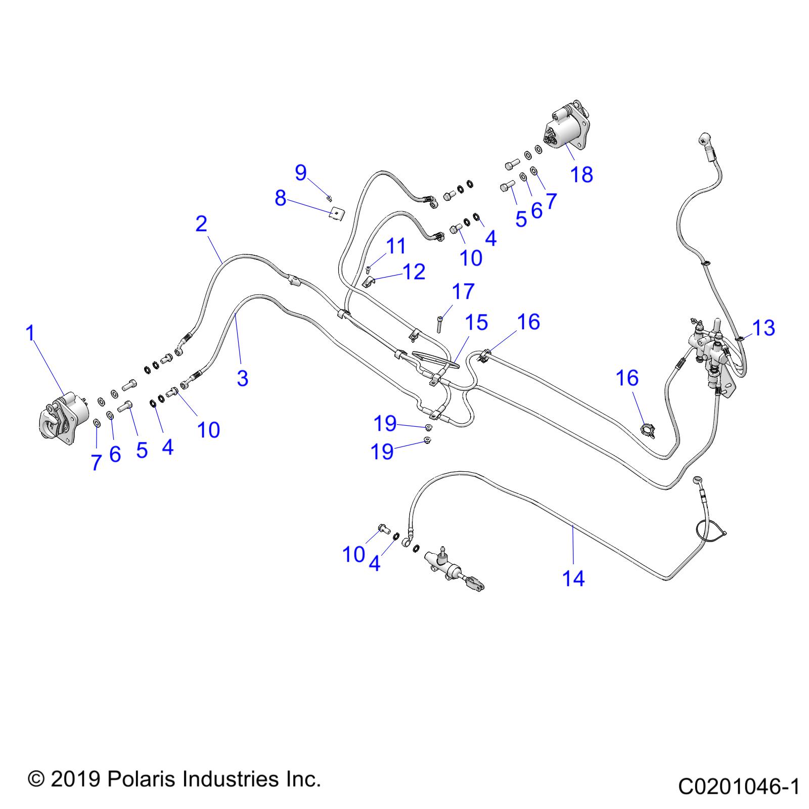 BRAKES, REAR BRAKE LINES - A20SEE57P1 (C0201046-1)