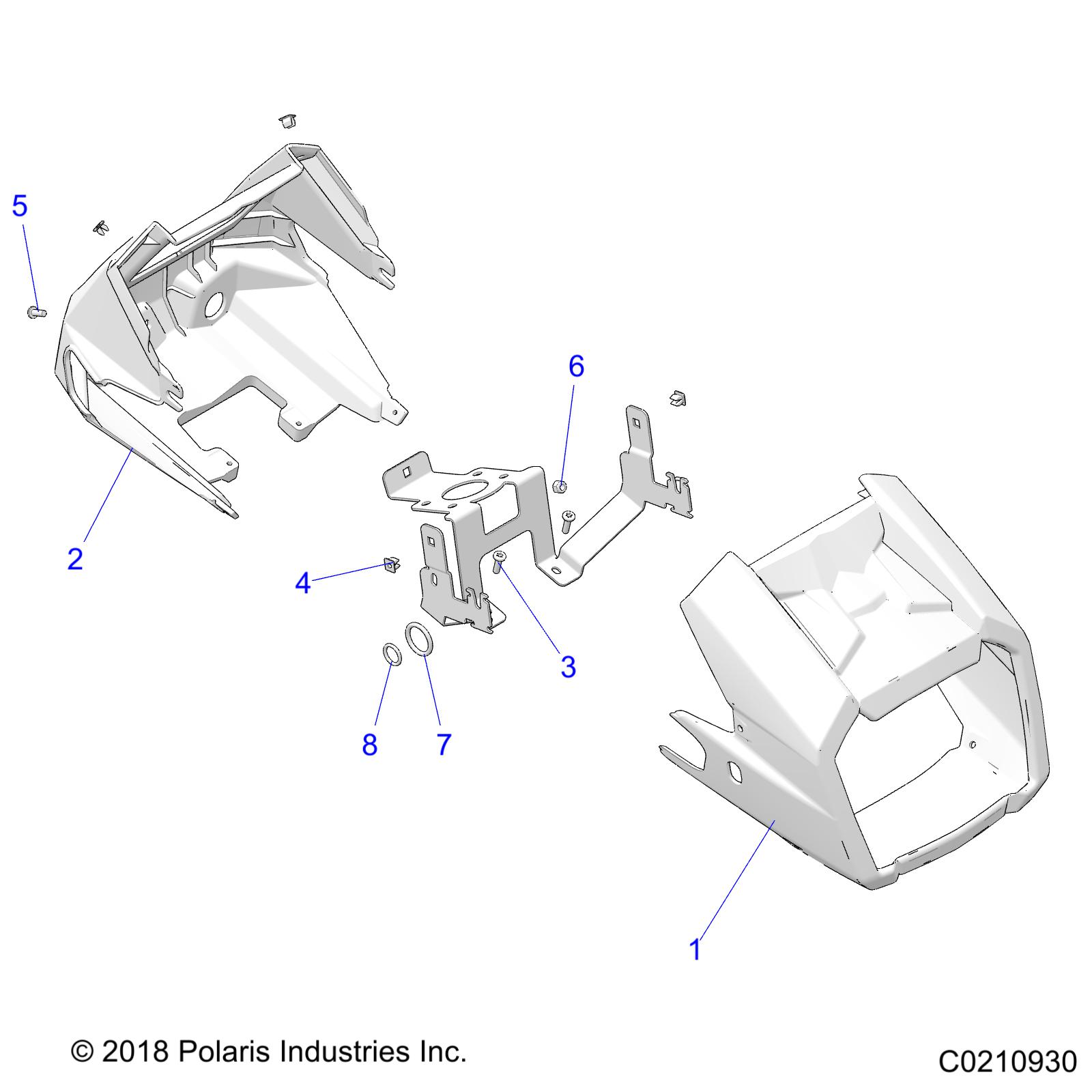 BODY, HEADLIGHT POD - A20SDA57A5/L4/E57A4/B4/LE (C0210930)