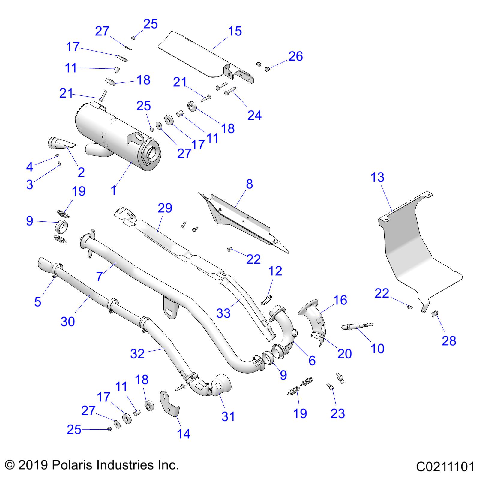 ENGINE, EXHAUST - A21SWE57F1/S57C1/C2 (C0211101)