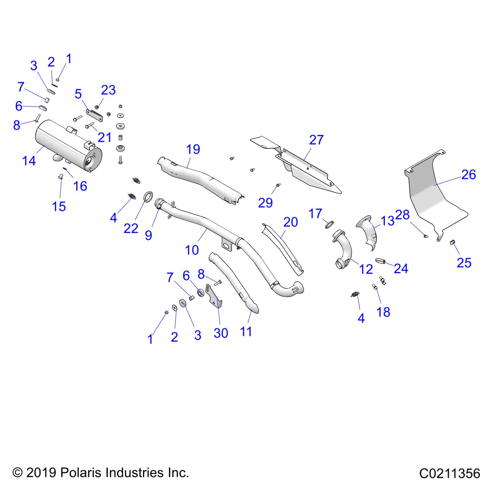 ENGINE, EXHAUST - A20S6E57A1/3A1 (C0211356)