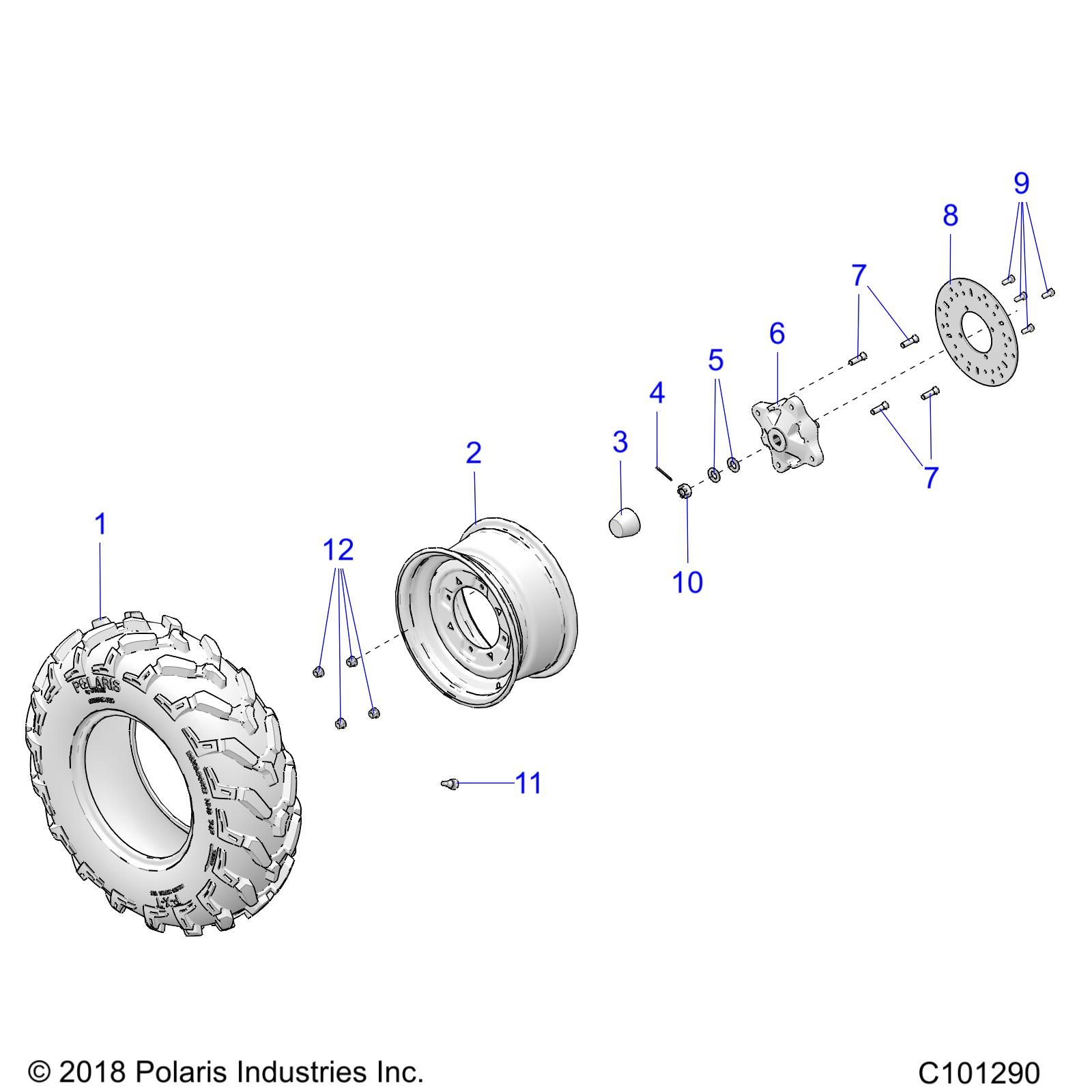 WHEELS, FRONT TIRE and BRAKE DISC - A20SEE57P1 (C101290)