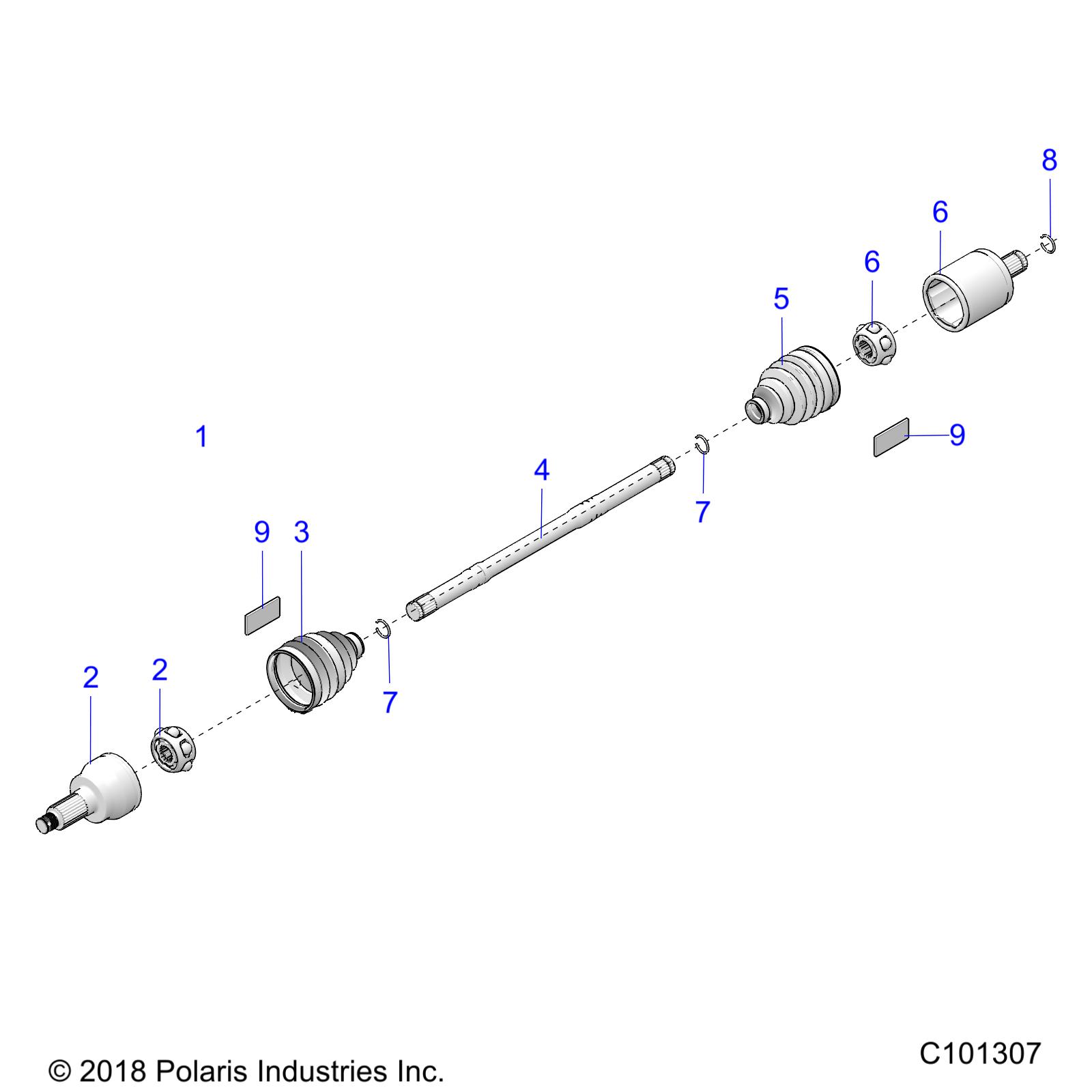 DRIVE TRAIN, DRIVE SHAFT, FRONT - A24SYE85AL (C101307)