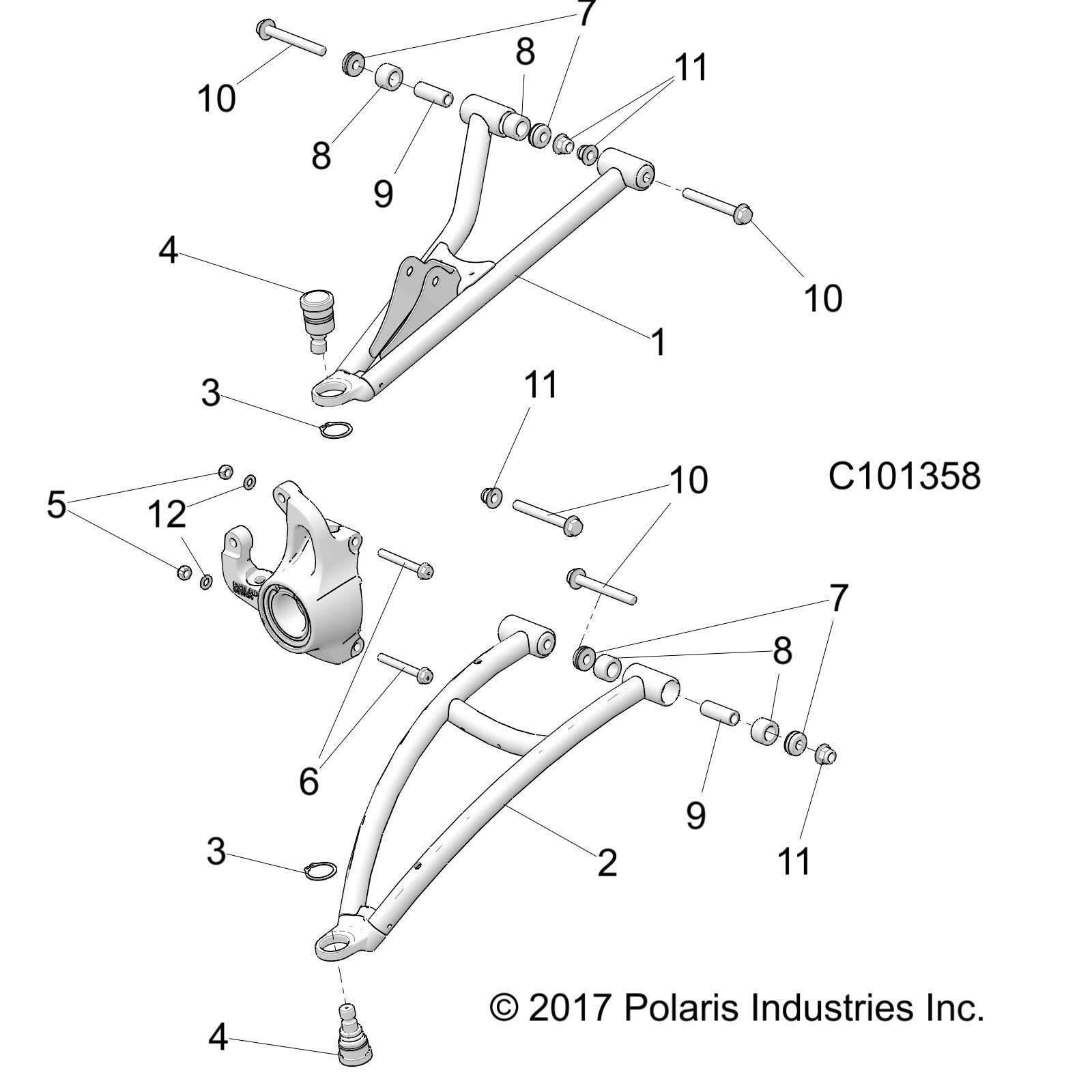 SUSPENSION, FRONT A-ARMS - A18SXS95FR (C101358)