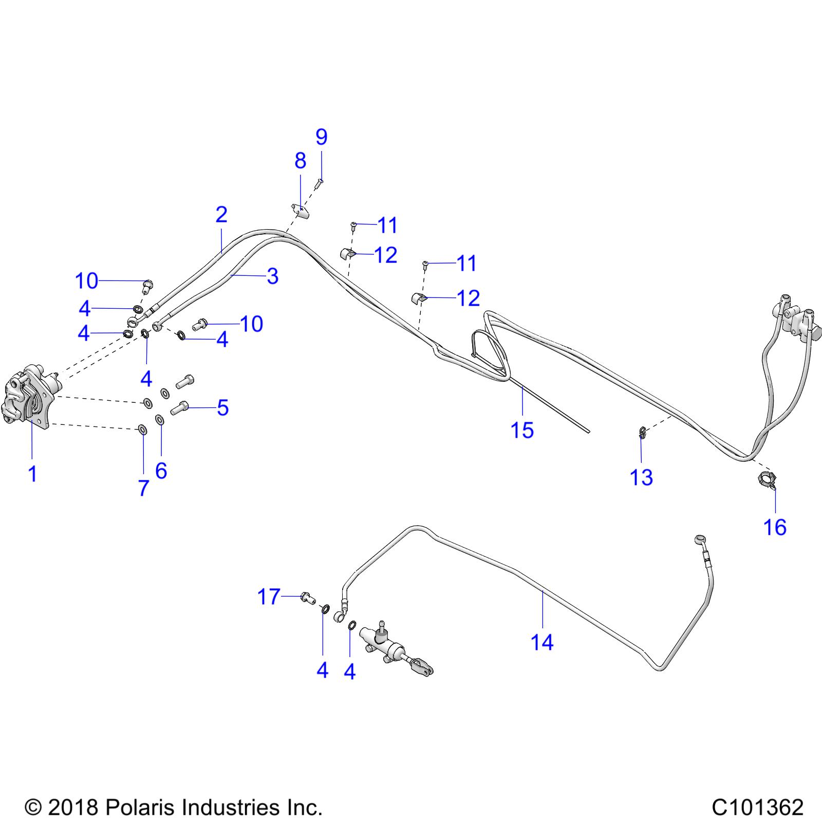 BRAKES, REAR BRAKE LINES - A19SDE57F1/SDA57F1 (C101362)