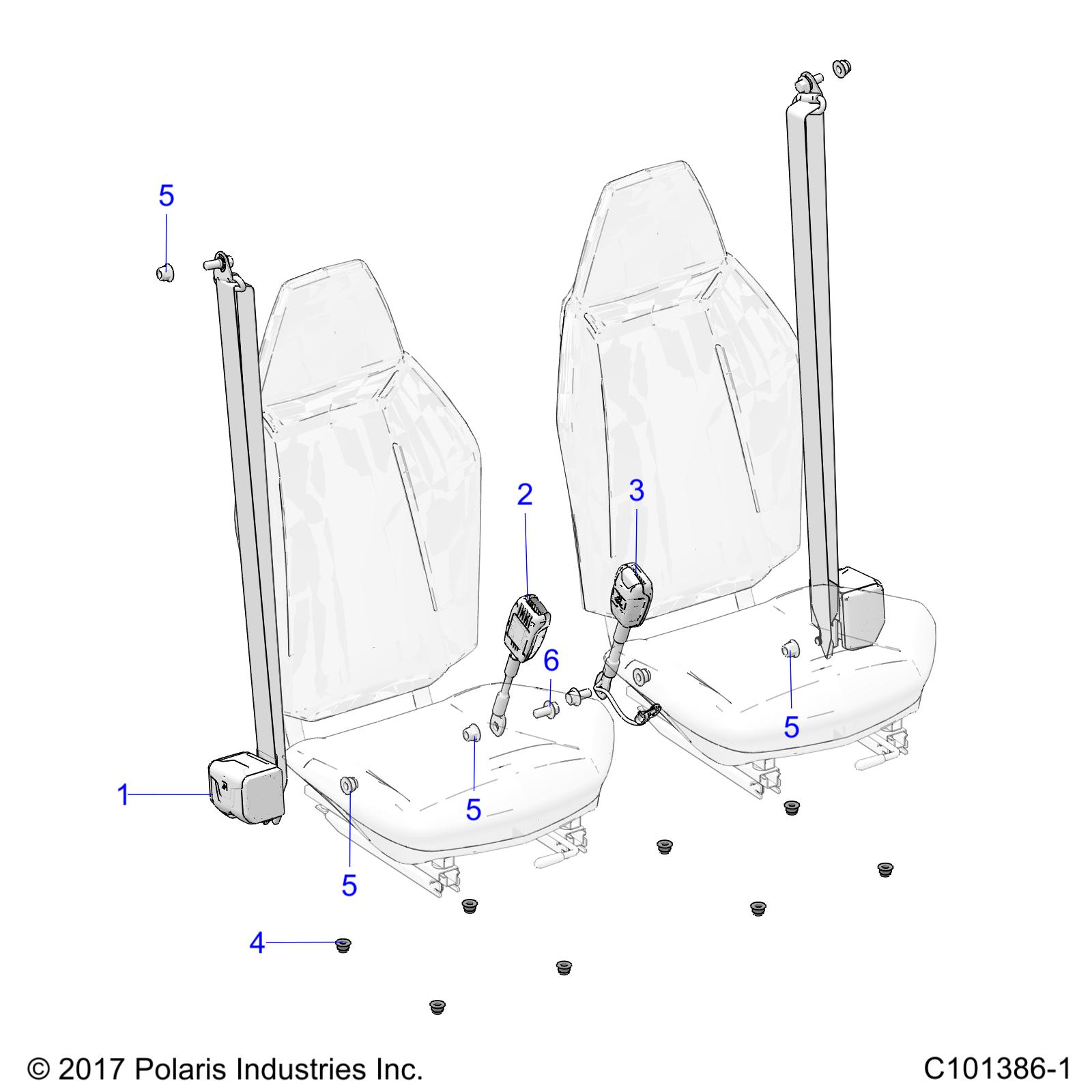 BODY, SEAT BELTS - A19HZA15N1/N7 (C101386-1)