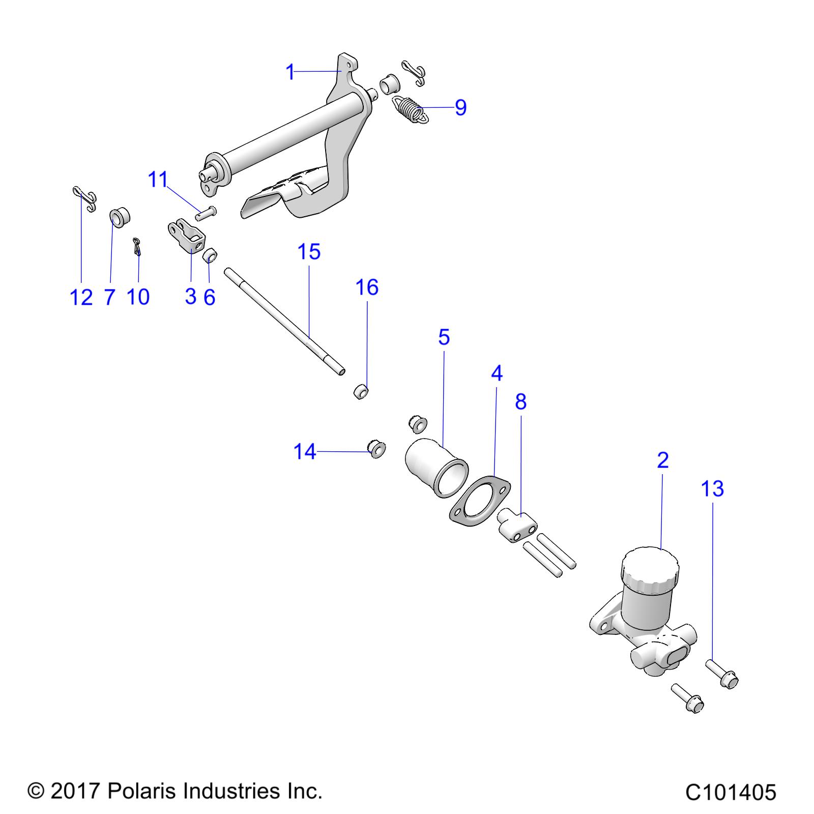 BRAKES, PEDAL AND MASTER CYLINDER MOUNTING - A19HZA15N1/N7 (C101405)