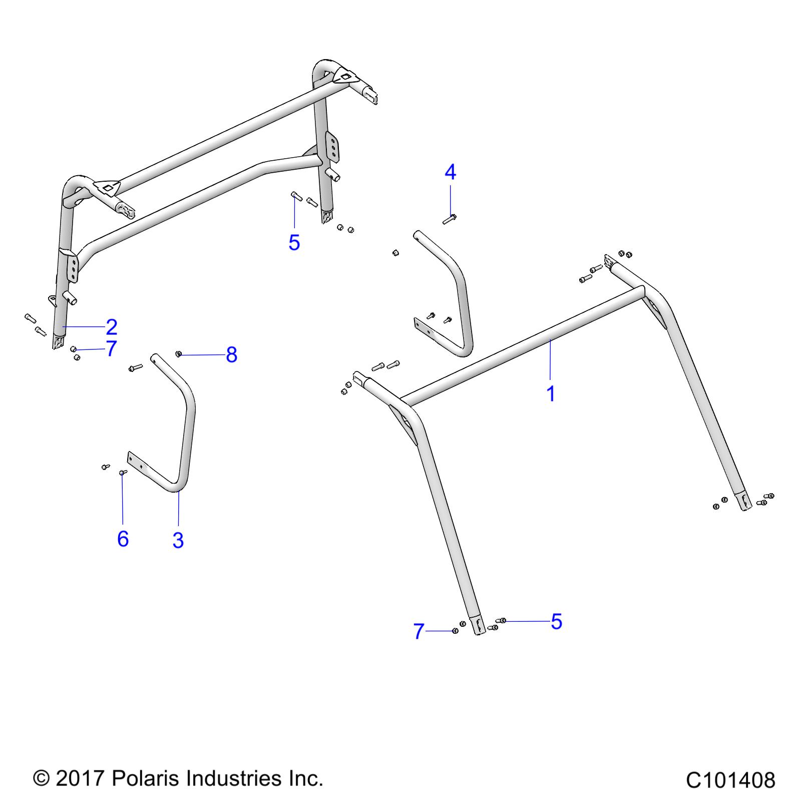 CHASSIS, CAB FRAME AND SIDE BARS - R25HZA15D5 (C101408)