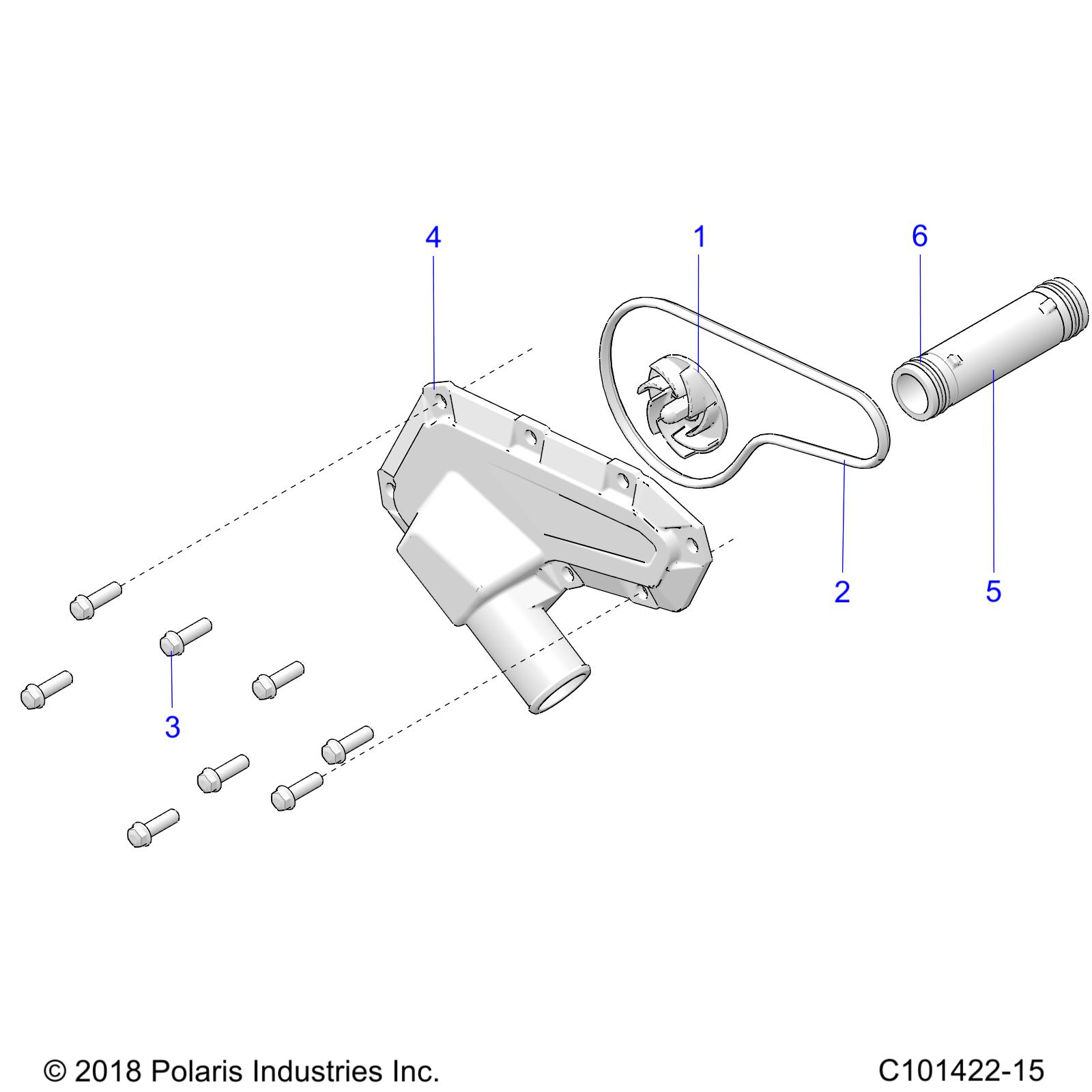 ENGINE, WATERPUMP IMPELLER and COVER - A25SWE57AL (C101422-15)