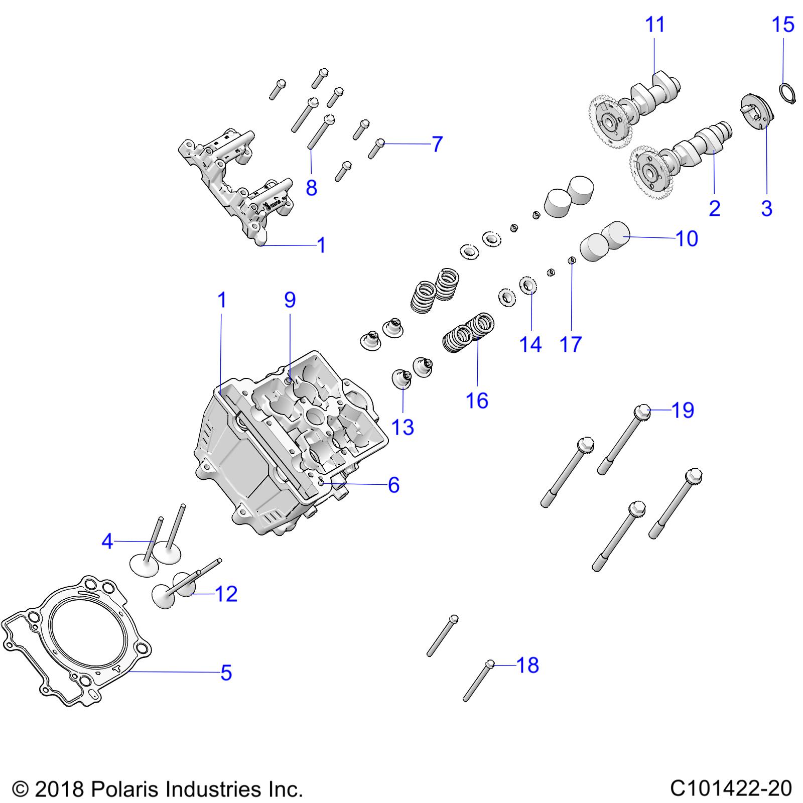 ENGINE, CYLINDER HEAD, CAMS and VALVES - A20SDE57K5