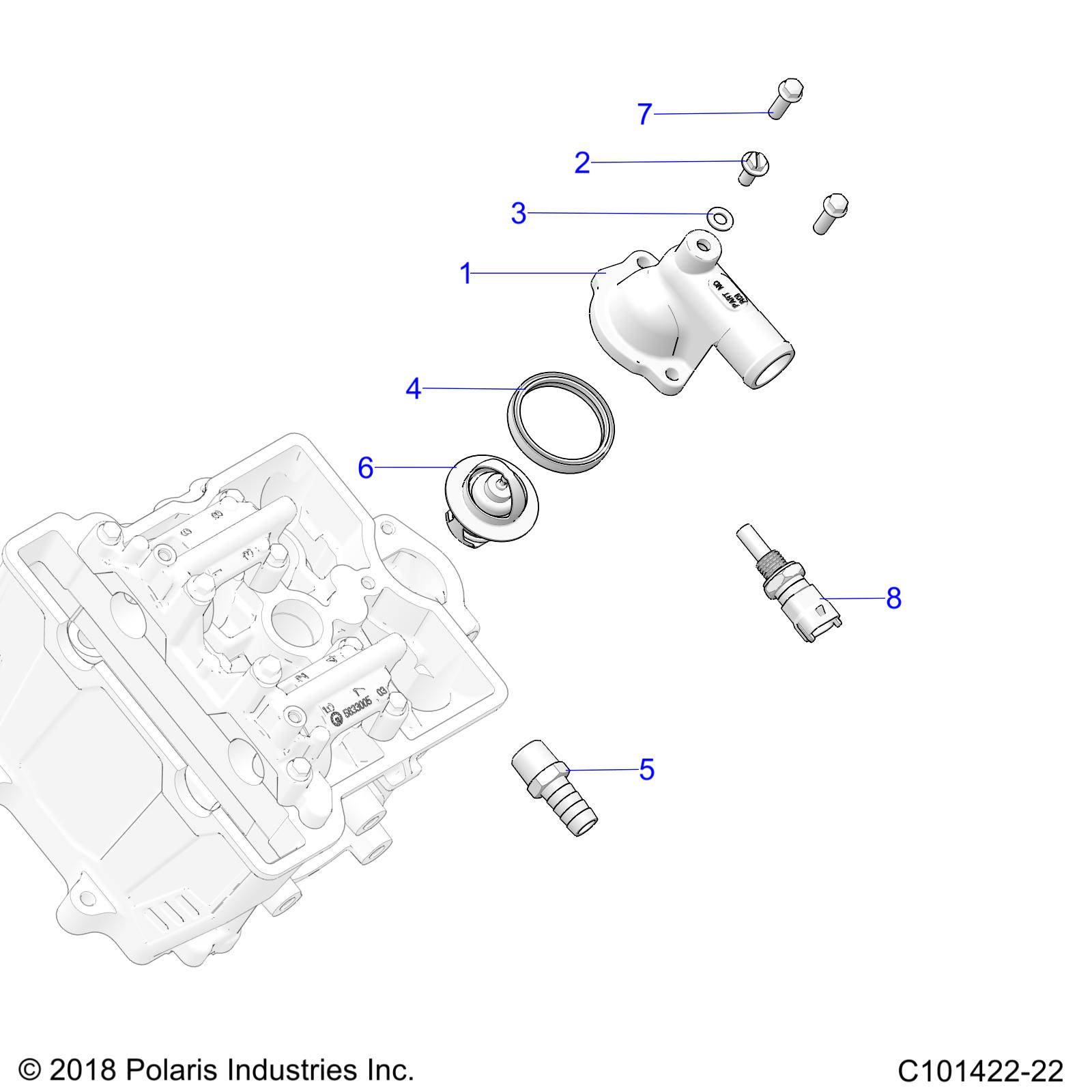 ENGINE, THERMOSTAT and COVER - A25SDA57A7/E57A4 (C101422-22)