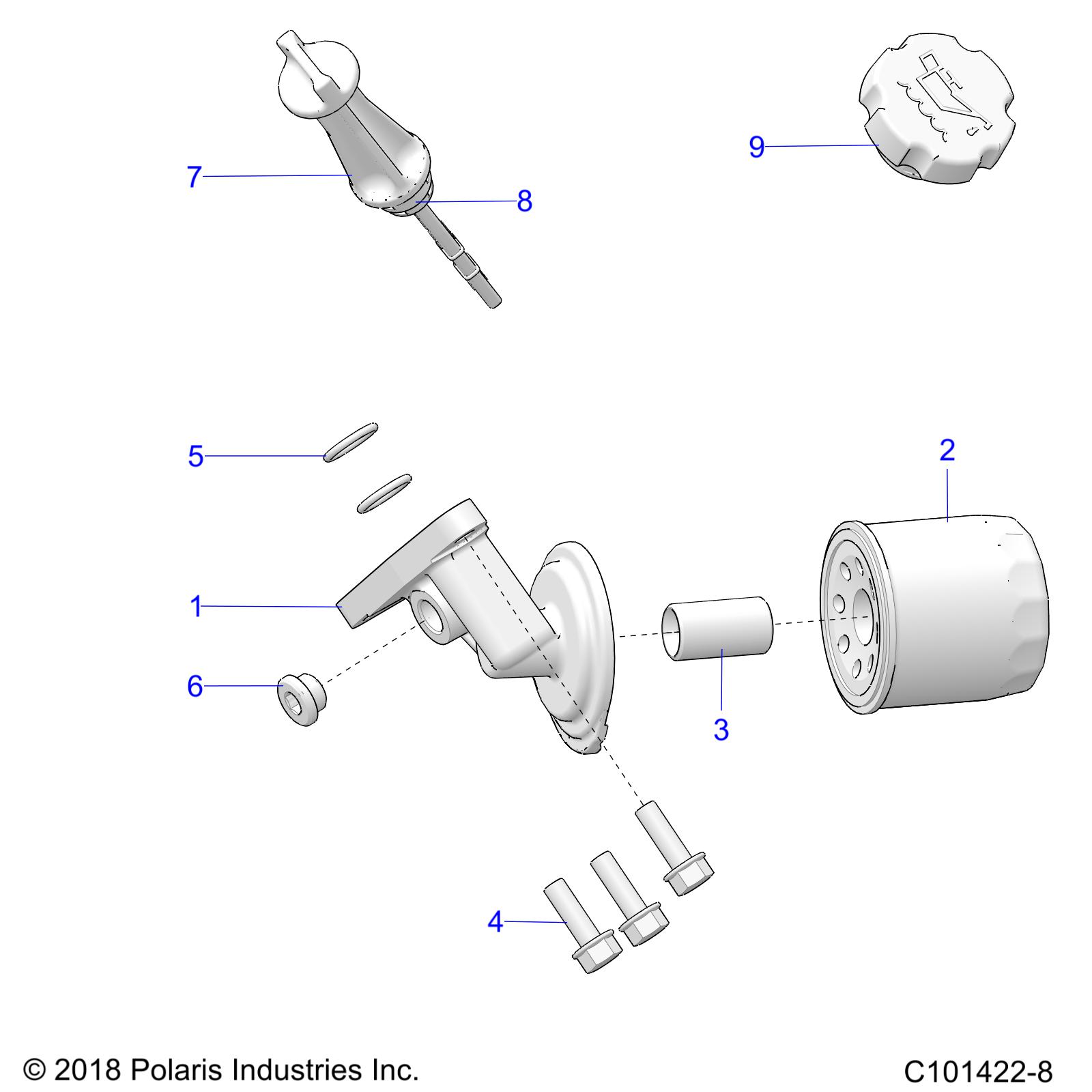 ENGINE, OIL FILTER AND DIPSTICK - Z20CHA57A2/E57AM (C101422-8)