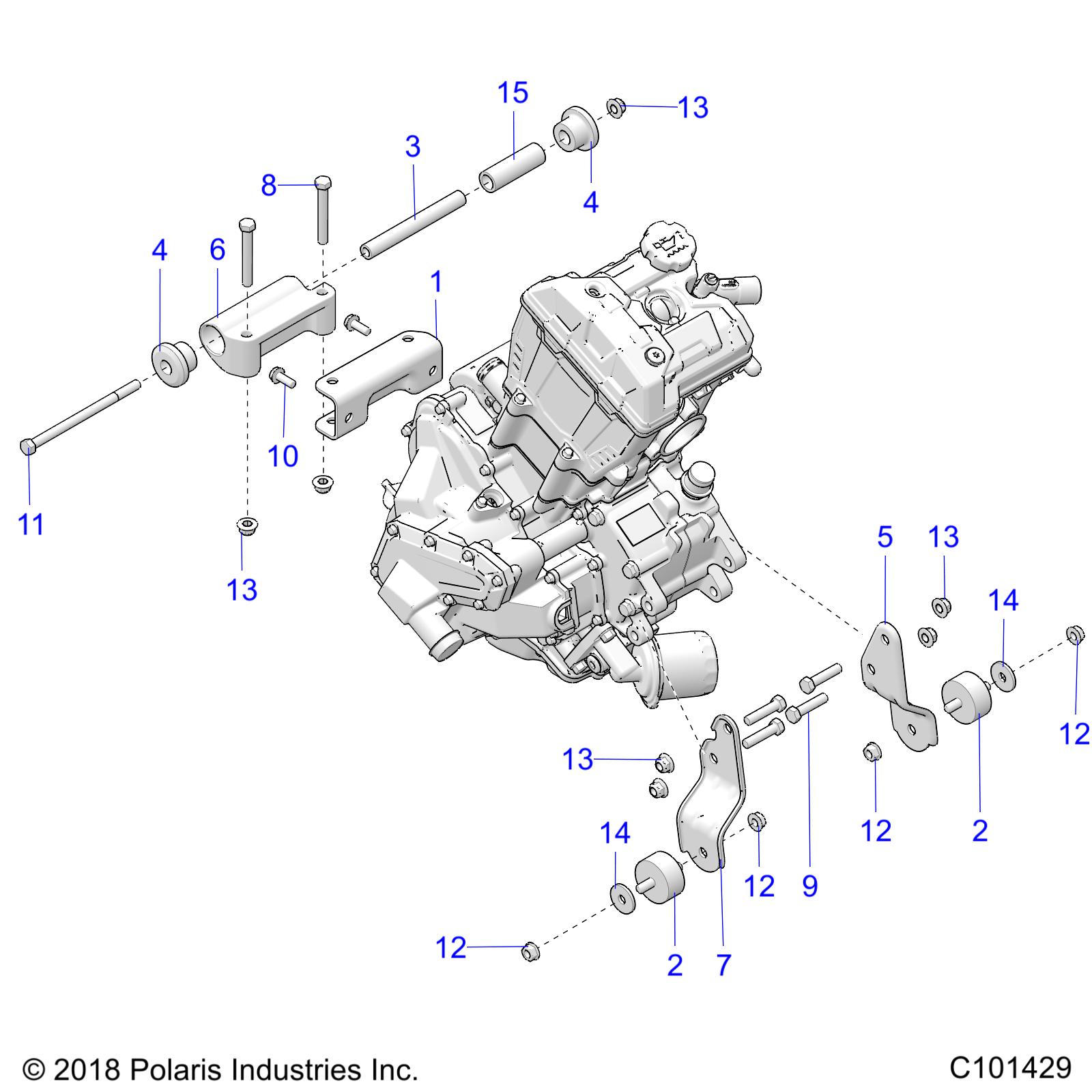 ENGINE, MOUNTING & LONG BLOCK - A20SEE50A1/A5/CA1/CA5 (C101429)