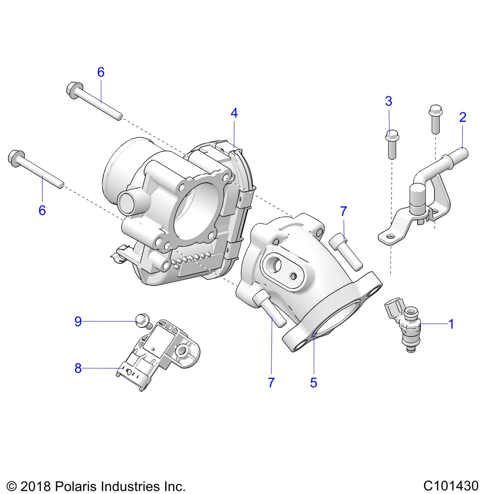 ENGINE, THROTTLE BODY and FUEL RAIL - A19SEP57C1/SES57C1/2/5/K/SET57C1/2/SEF57C2 (49ATVTHROTTLEBODY15TRGEU)