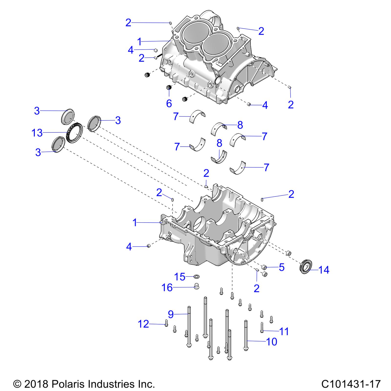 ENGINE, CRANKCASE - A24SLZ95AH (C101431-17)