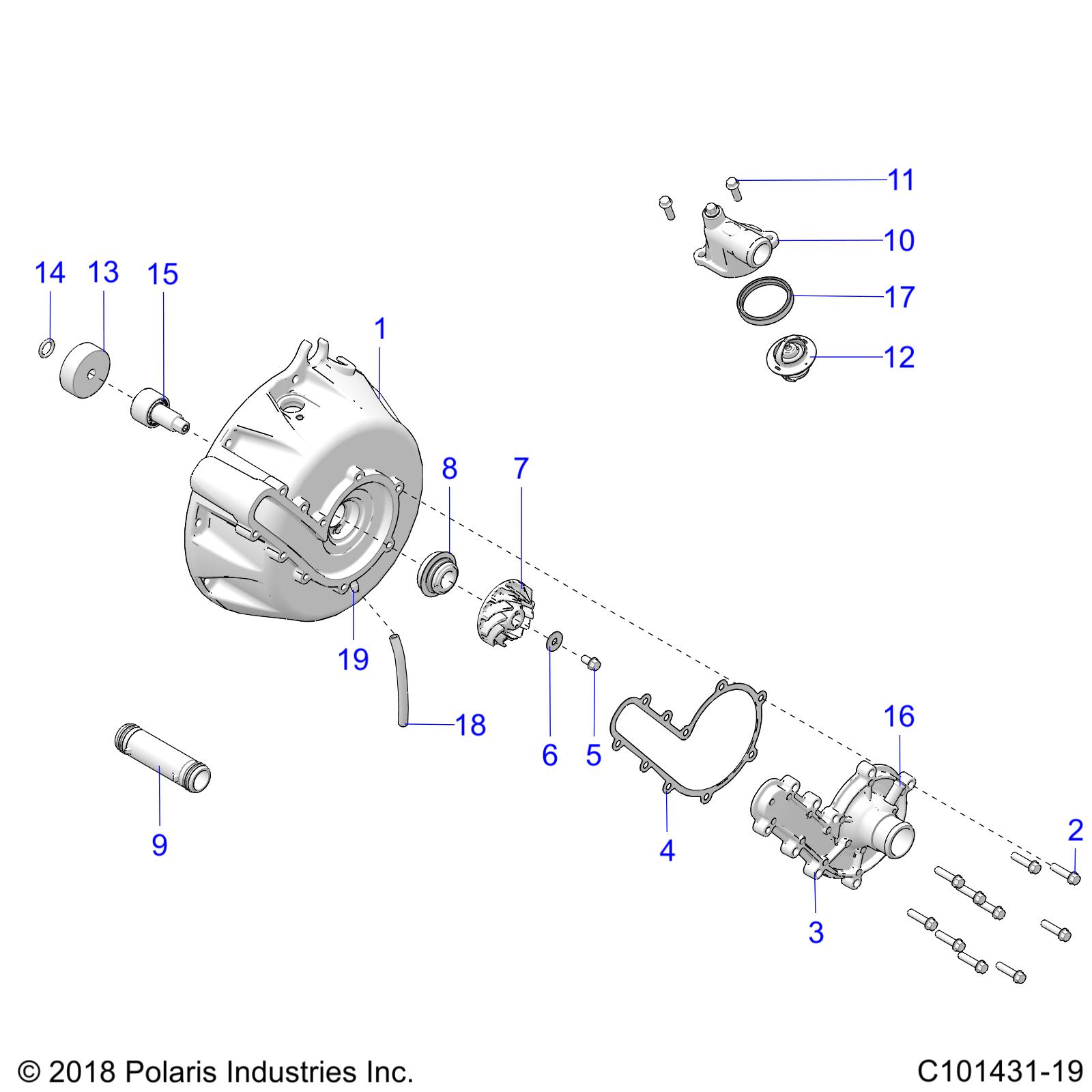 ENGINE, COOLING SYSTEM and WATER PUMP - A21SXE95PG (C101431-19)