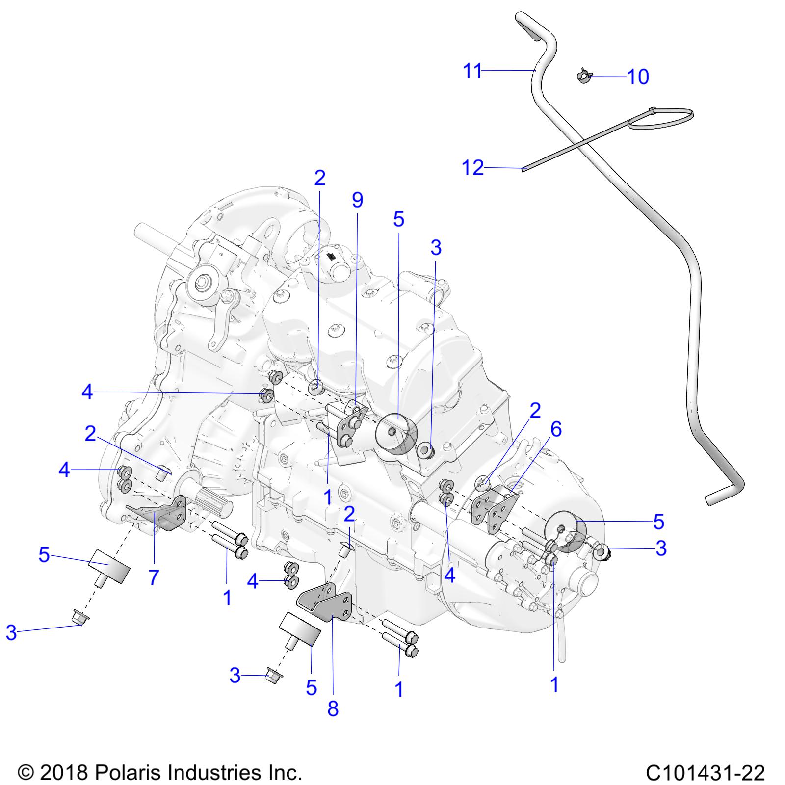 ENGINE, TRANSMISSION MOUNTING & LONG BLOCK - A22SLE95PJ (C101431-22)