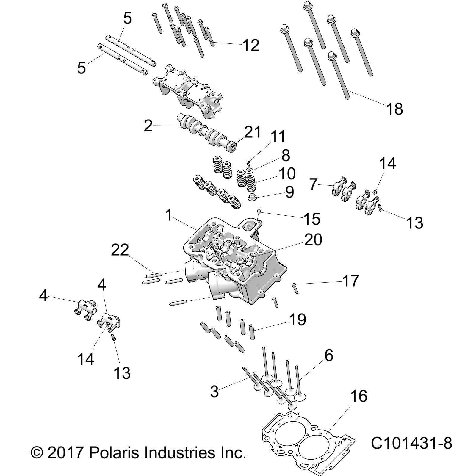 ENGINE, CYLINDER HEAD, CAM and VALVES - A19SXS95FR