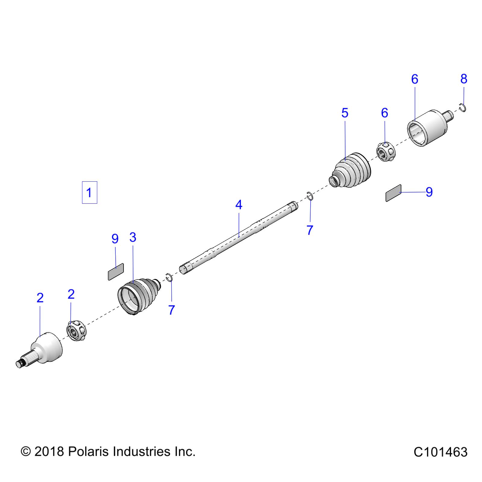 DRIVE TRAIN, DRIVE SHAFT, FRONT - A23SXE95PG/PK (C101463)