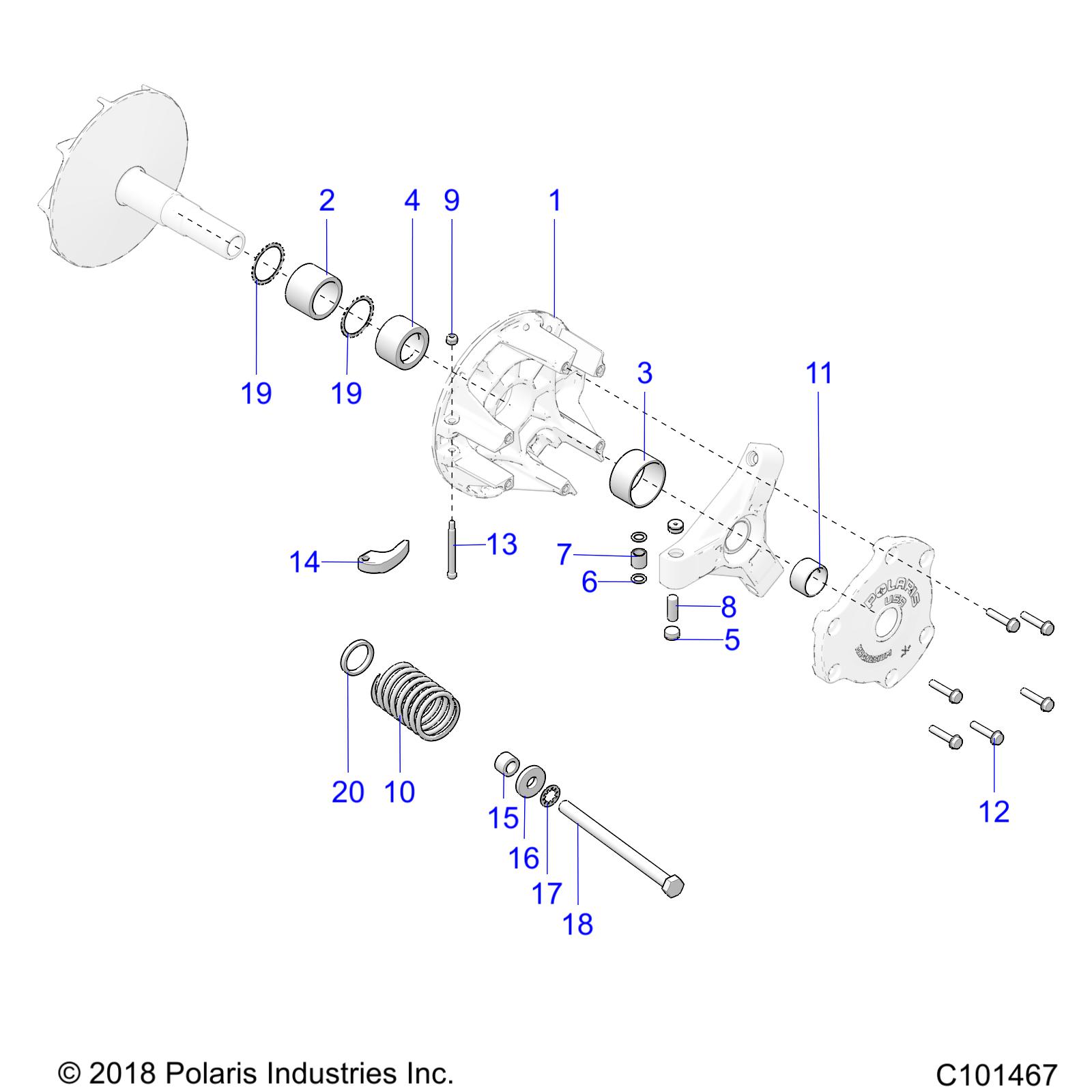 DRIVE TRAIN, PRIMARY CLUTCH - A24SXD95A9 (C101467)