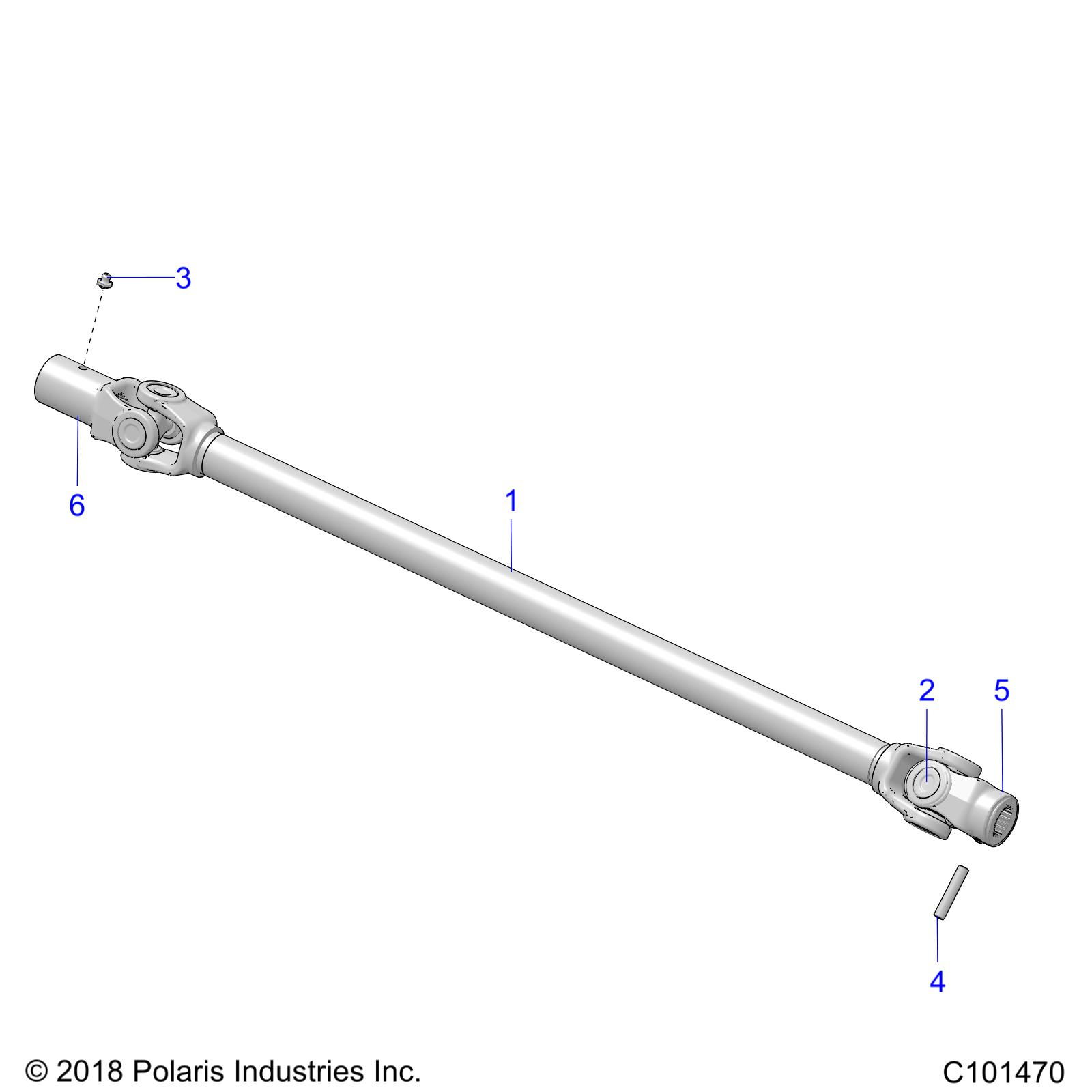 DRIVE TRAIN, PROP SHAFT, FRONT - A25SLE95FN/CN (C101470)