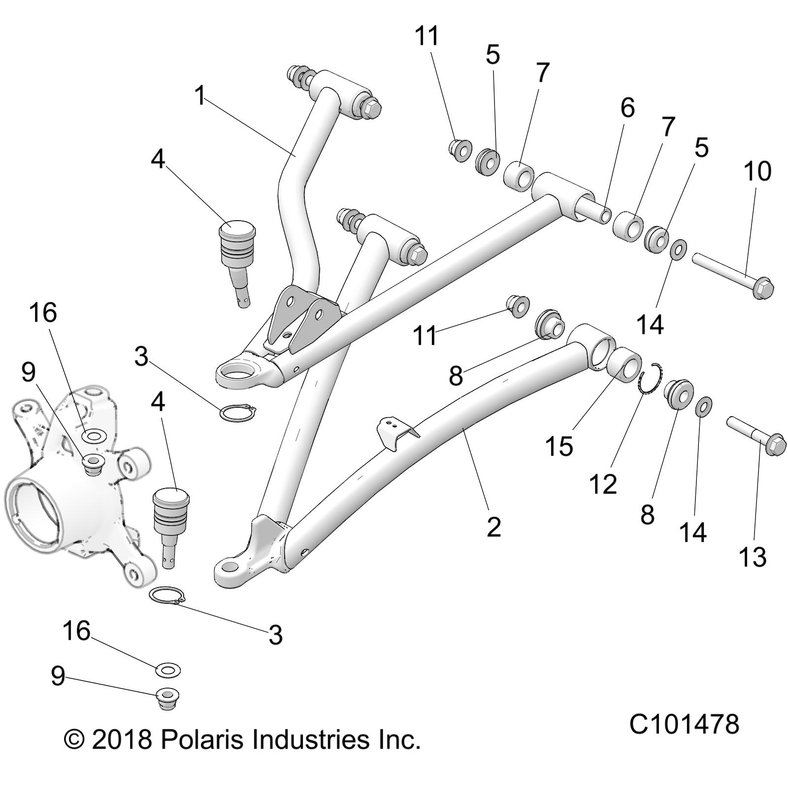 SUSPENSION, FRONT A-ARMS - A22SGE95FN/S95CN/S95FN (C101478)