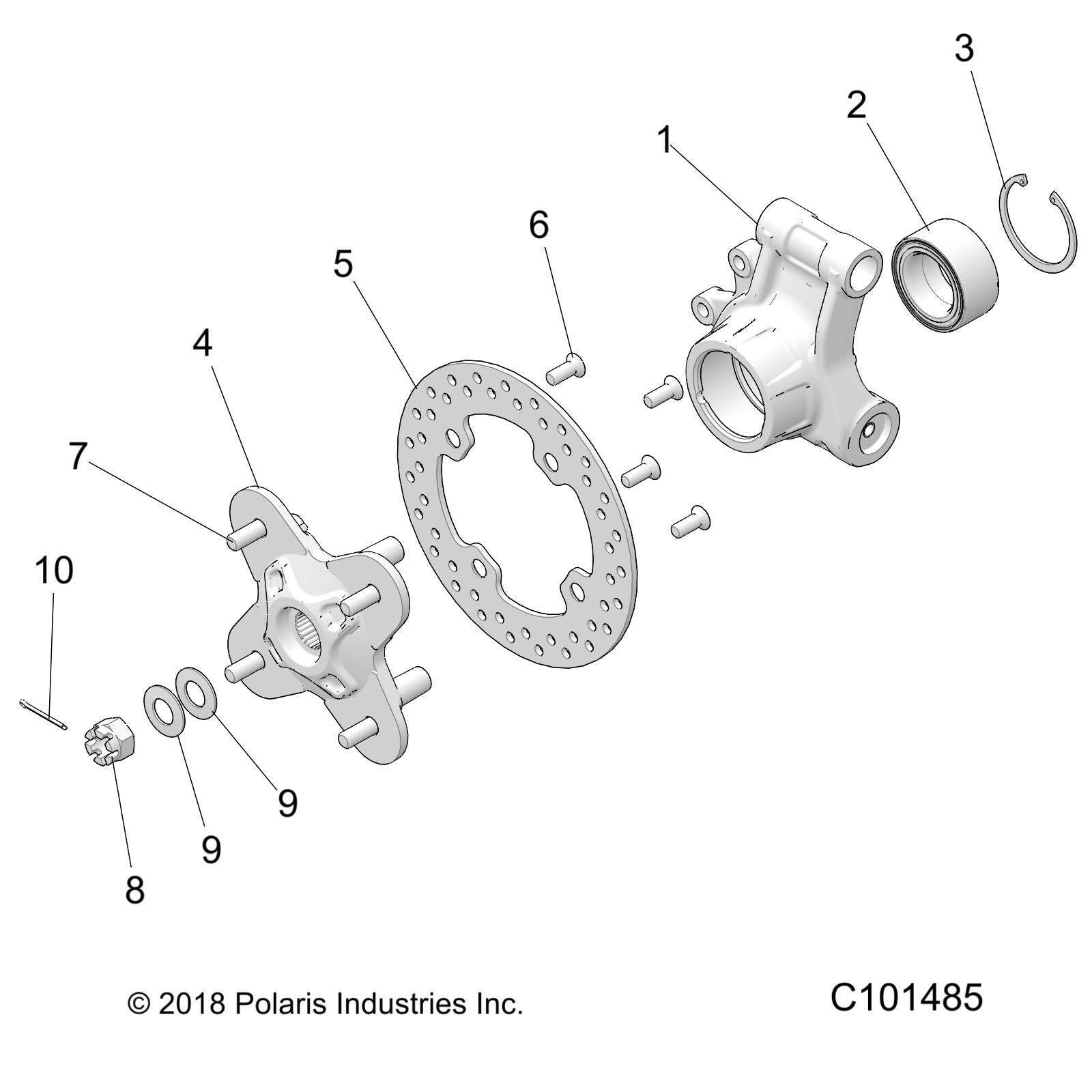 SUSPENSION, REAR HUB and BEARING CARRIER - A25SLE95CF/FF (C101485)