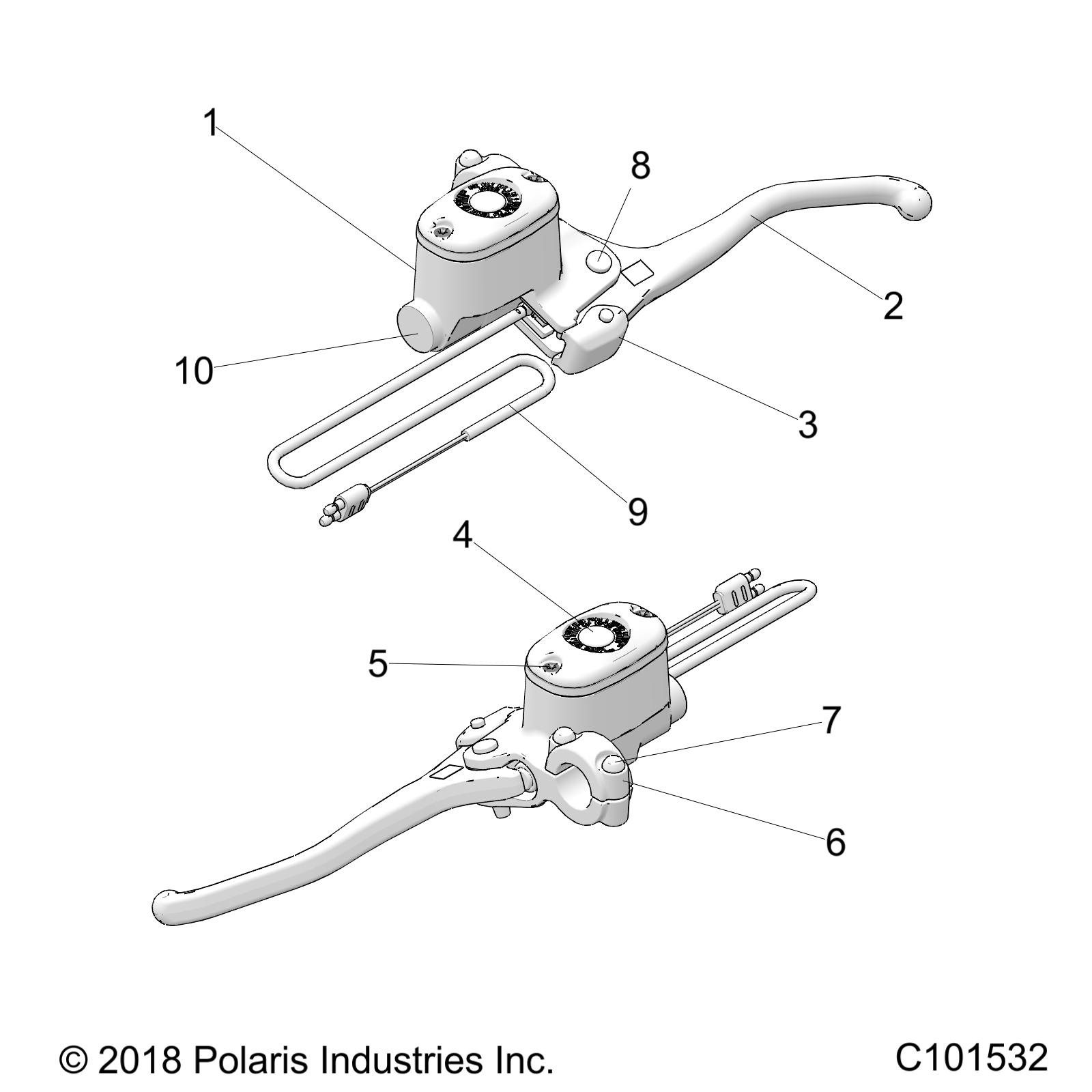 BRAKES, FRONT BRAKE LEVER and MASTER CYLINDER - A19SAA50D5