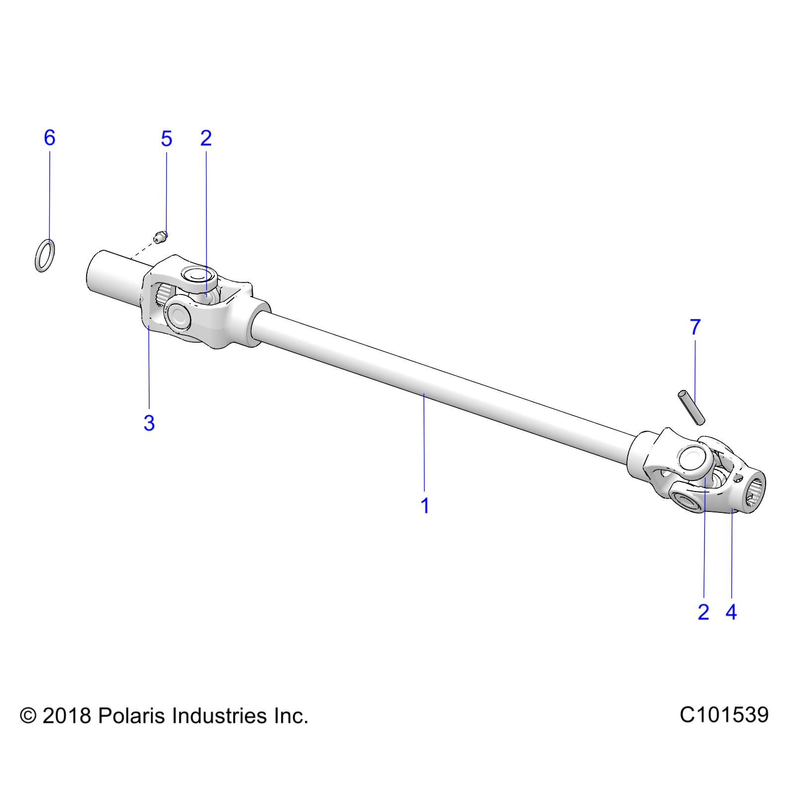 DRIVE TRAIN, FRONT PROP SHAFT - A20SEG57A1/A4/A7/A9/B1/B4 (C101539)