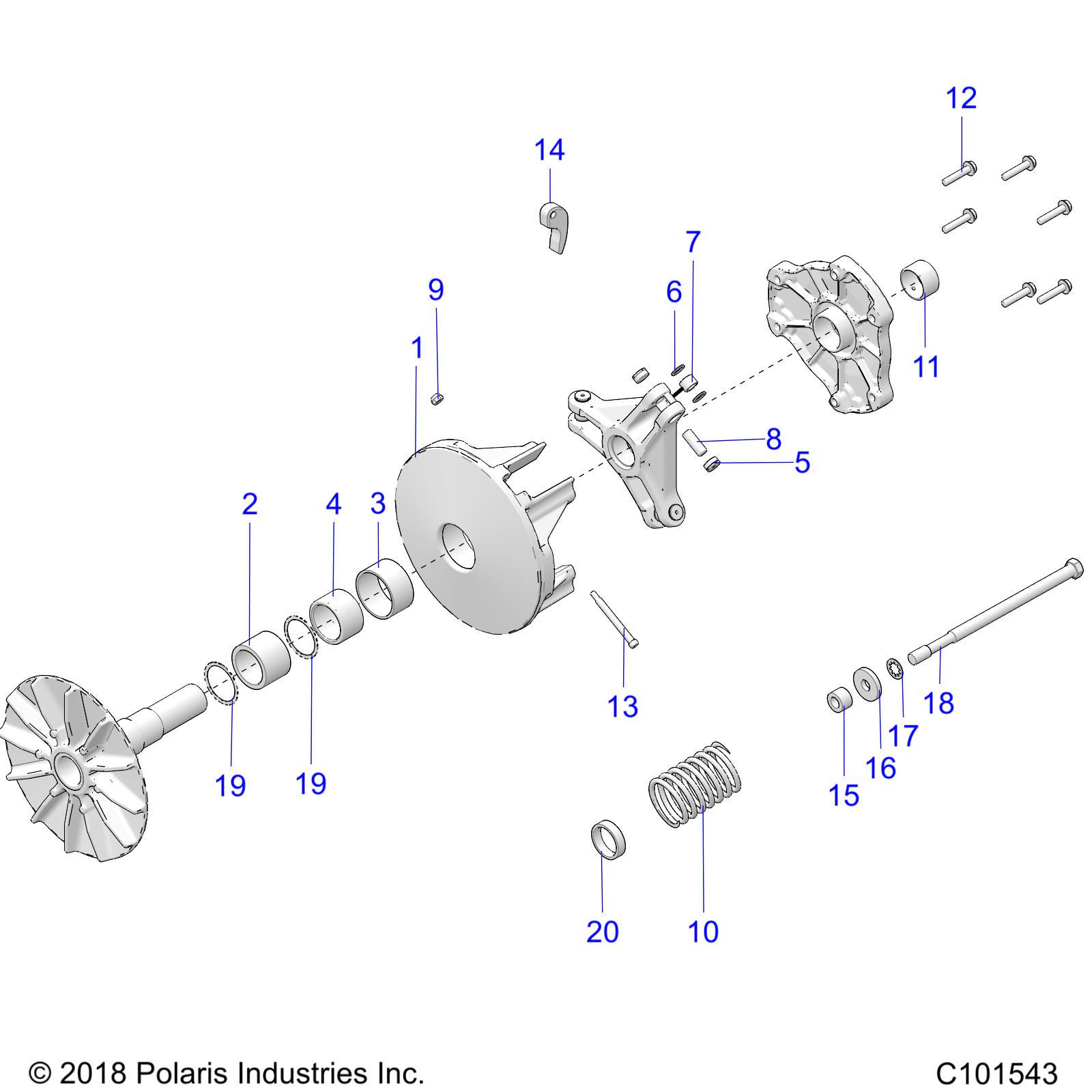 DRIVE TRAIN, PRIMARY CLUTCH - A24SEG50B1/B3 (C101543)