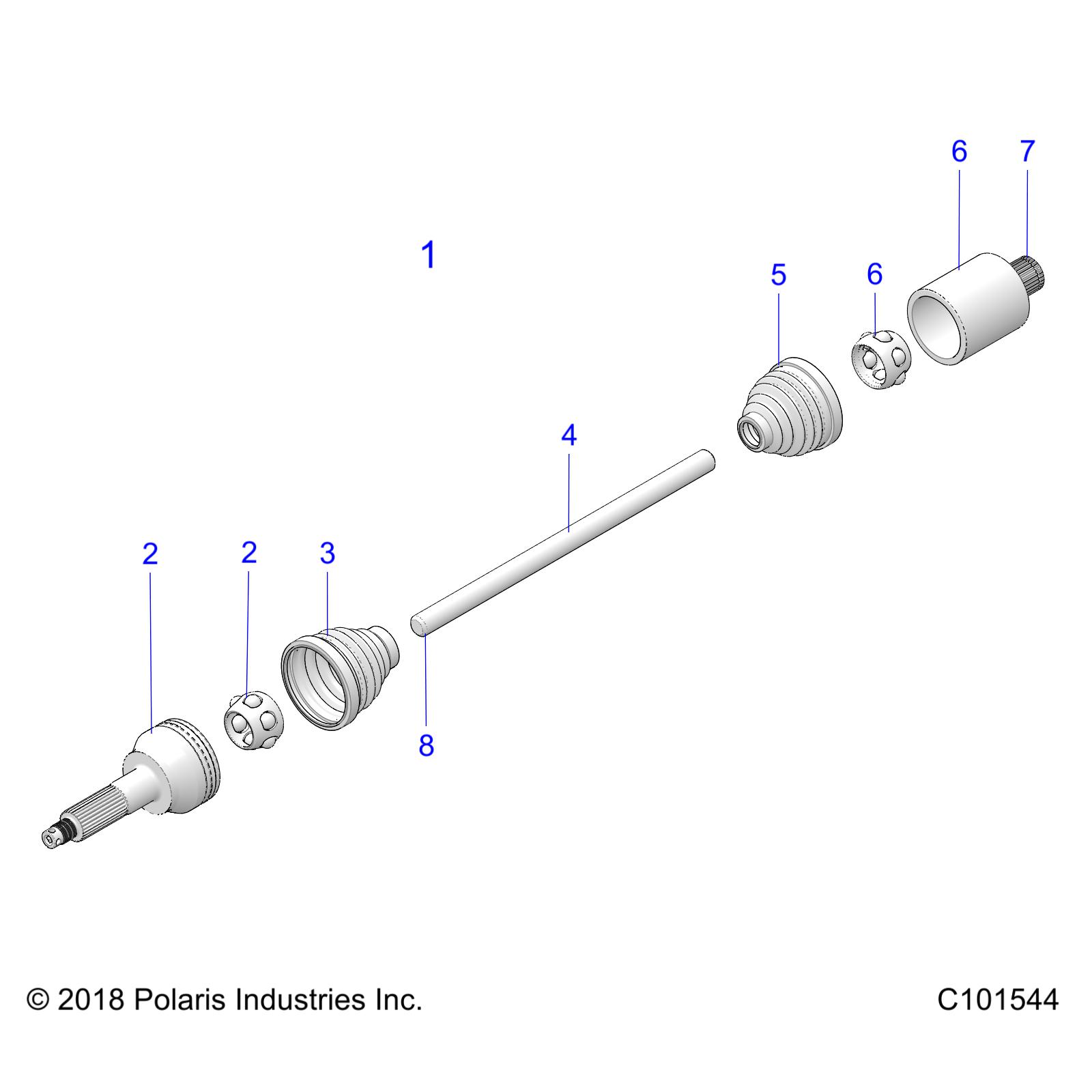 DRIVE TRAIN, REAR DRIVE SHAFT - A20SDE57K5 (C101544)