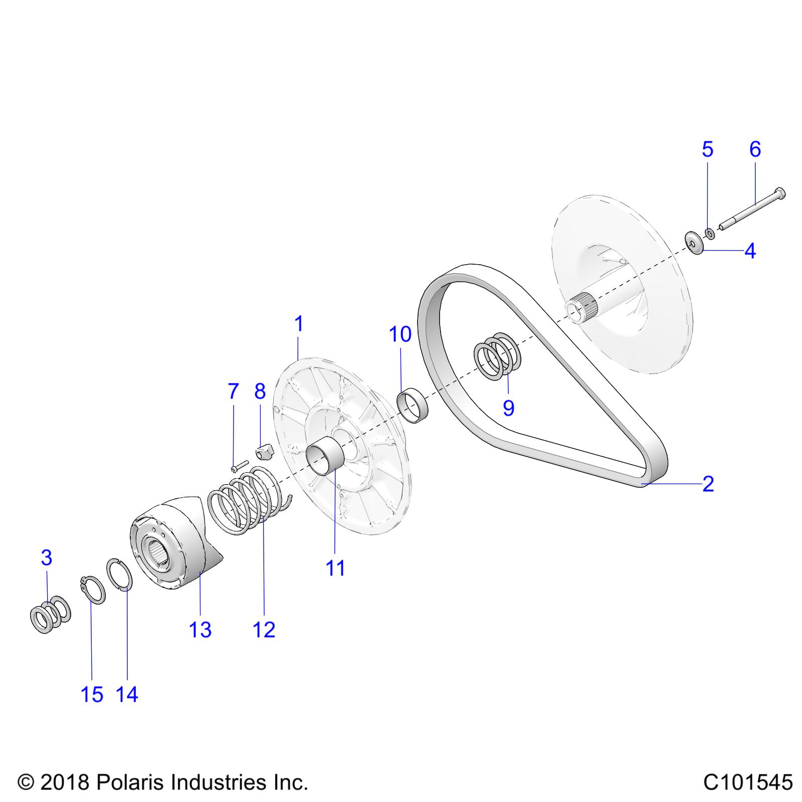 DRIVE TRAIN, SECONDARY CLUTCH - A23SEA57F1/T57C1/C2/F1 (C101545)