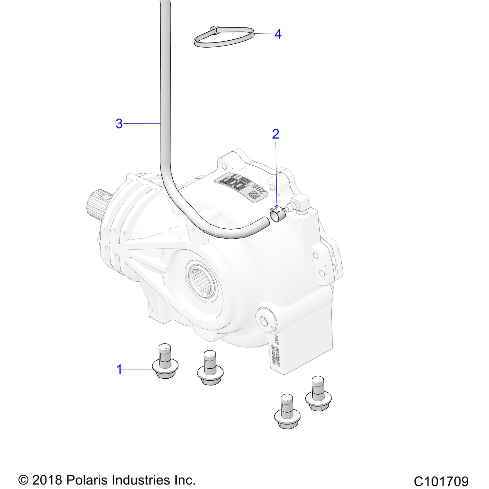 DRIVE TRAIN, GEARCASE MOUNTING, FRONT - A25SLE95PN (C101709)