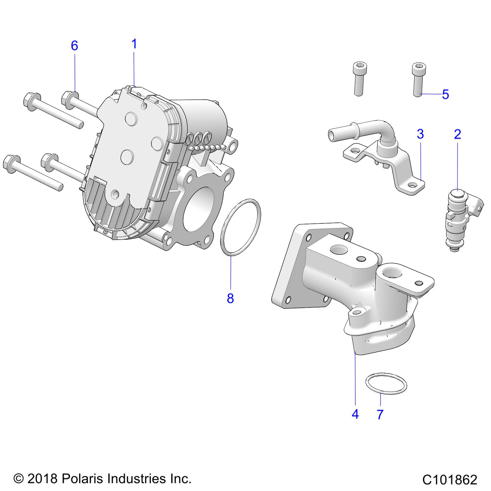 ENGINE, THROTTLE BODY and FUEL RAIL - A21HAB15A2/B2 (C101862)