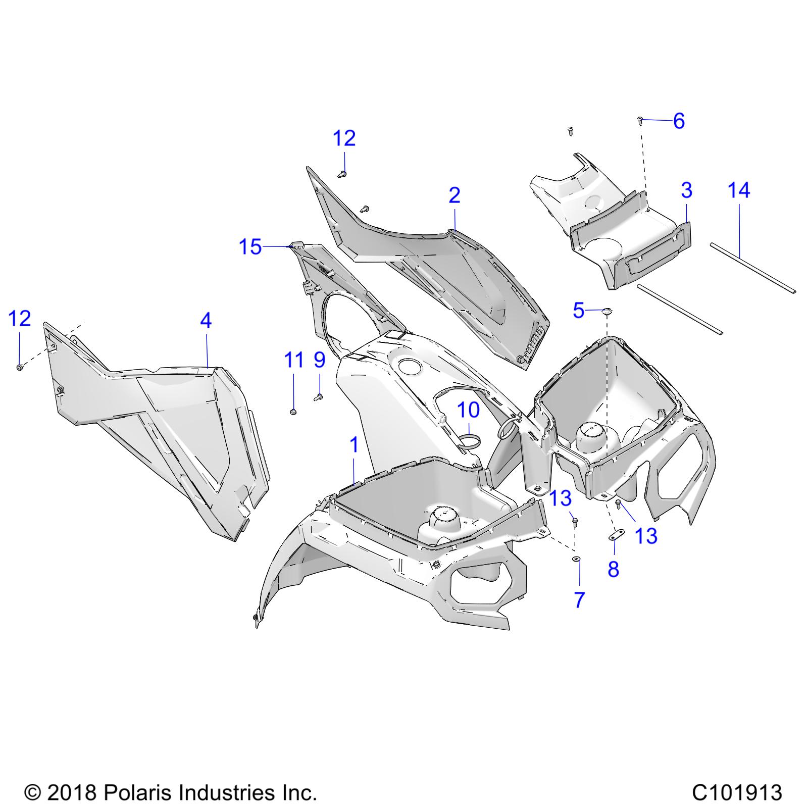 BODY, FRONT CAB and SIDE PANELS - A19SEA57F1/SEE57F1/SEE57F2 (C101913)