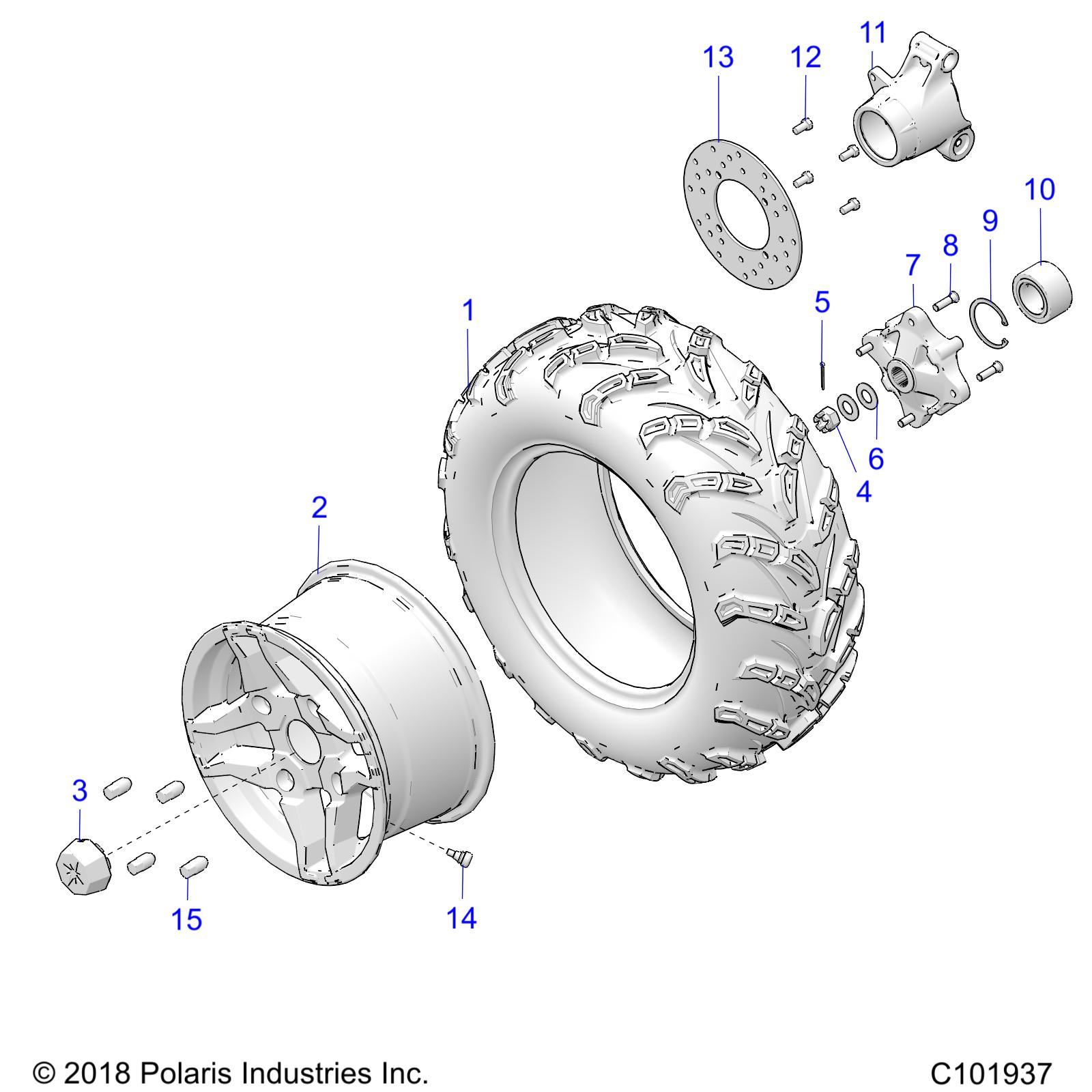 WHEELS, REAR TIRE and BRAKE DISC - A19SHE57FP (C101937)