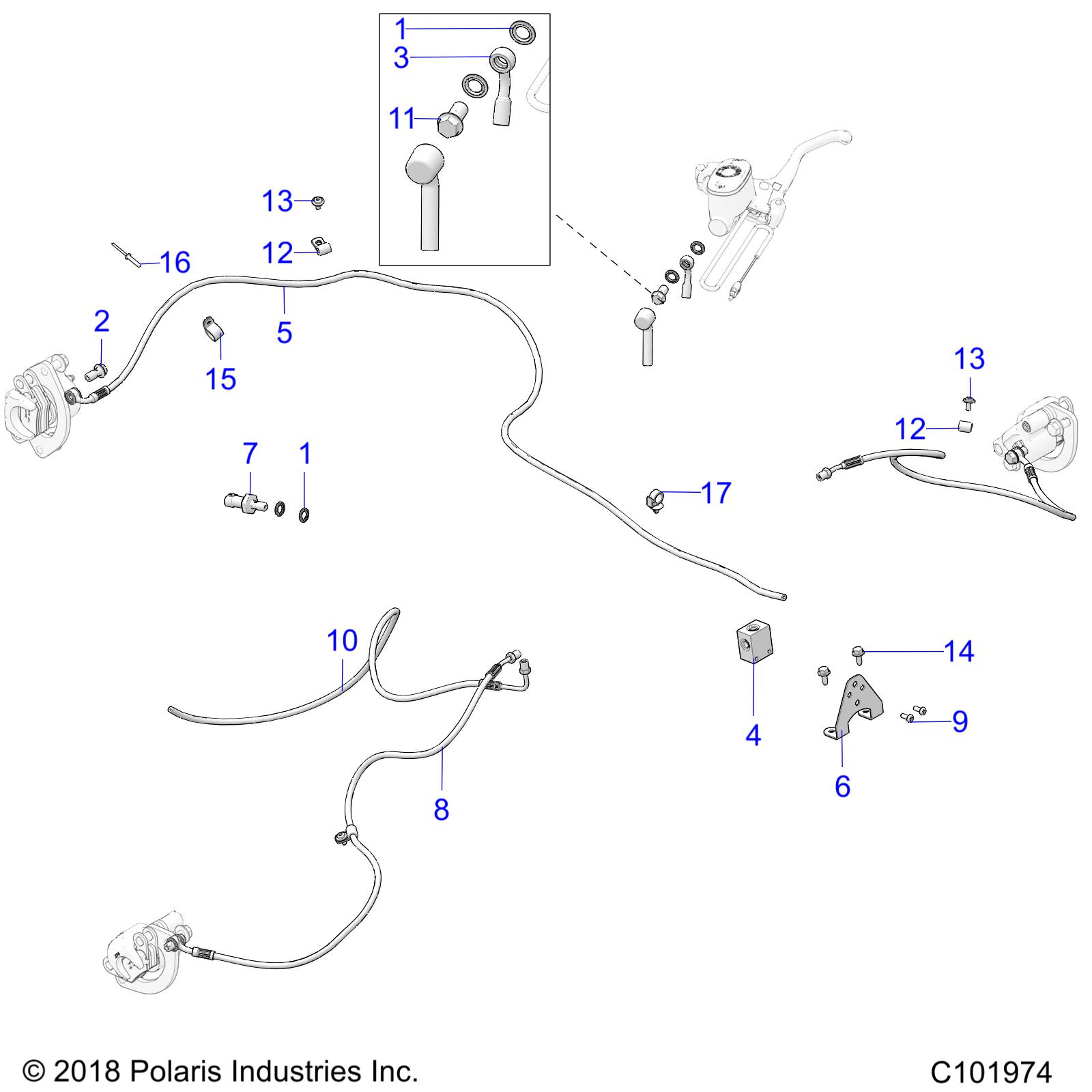 BRAKES, BRAKE LINES - A19SXA85B1/B4/SXE85BC/B9/ZBJ (C101974)