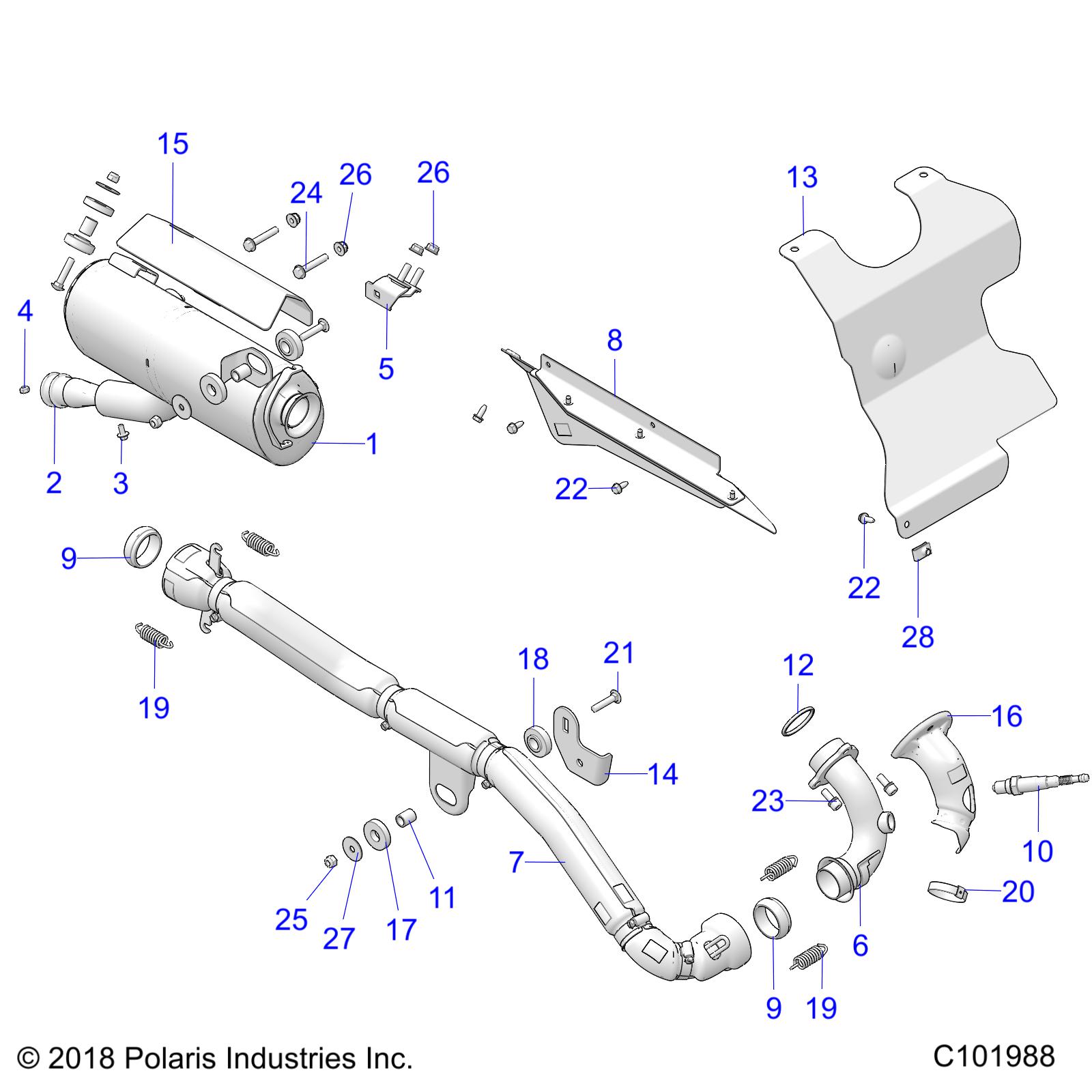 ENGINE, EXHAUST - A19SHE57FP (C101988)