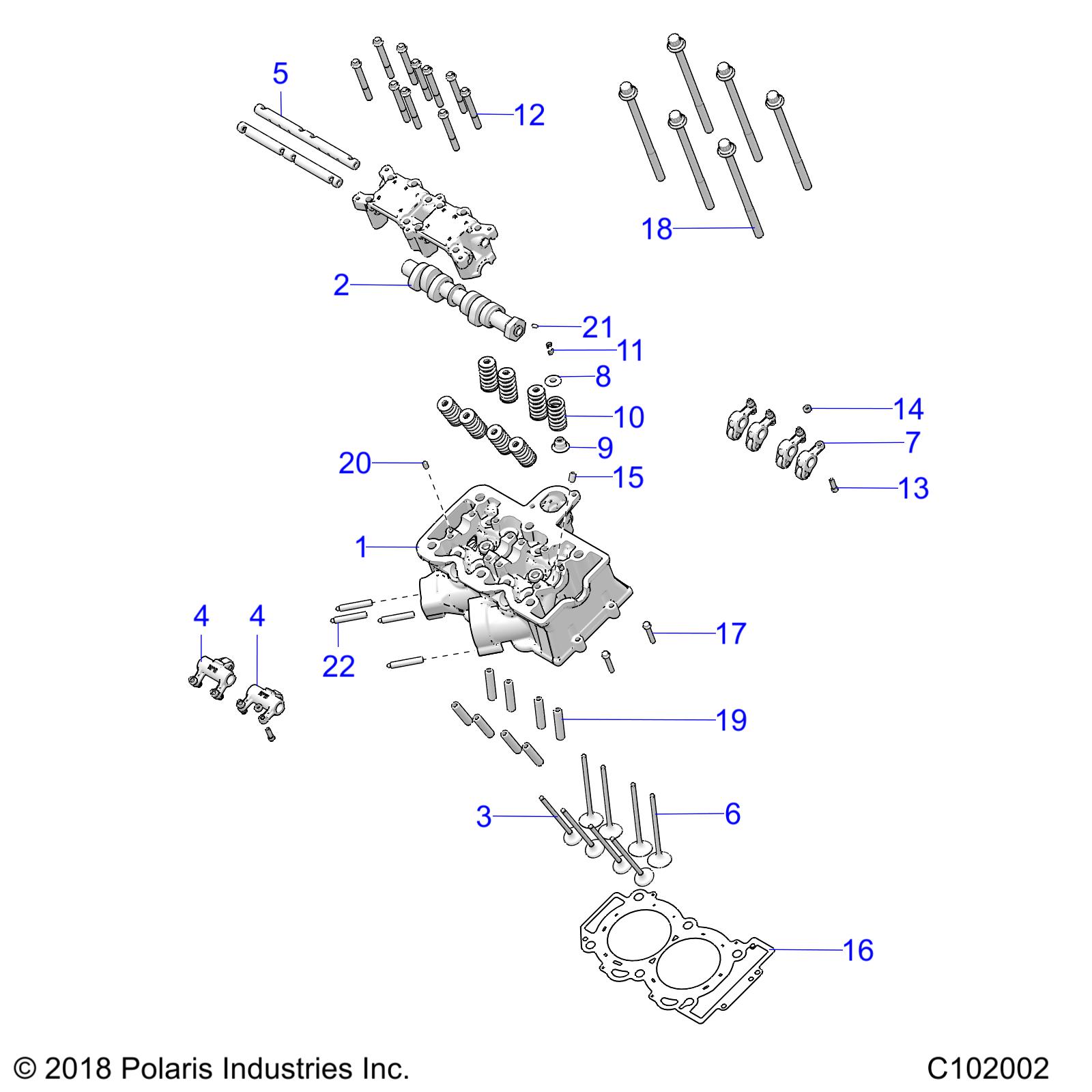 ENGINE, CYLINDER HEAD, CAM and VALVES - A23SVA85A3 (C102002)