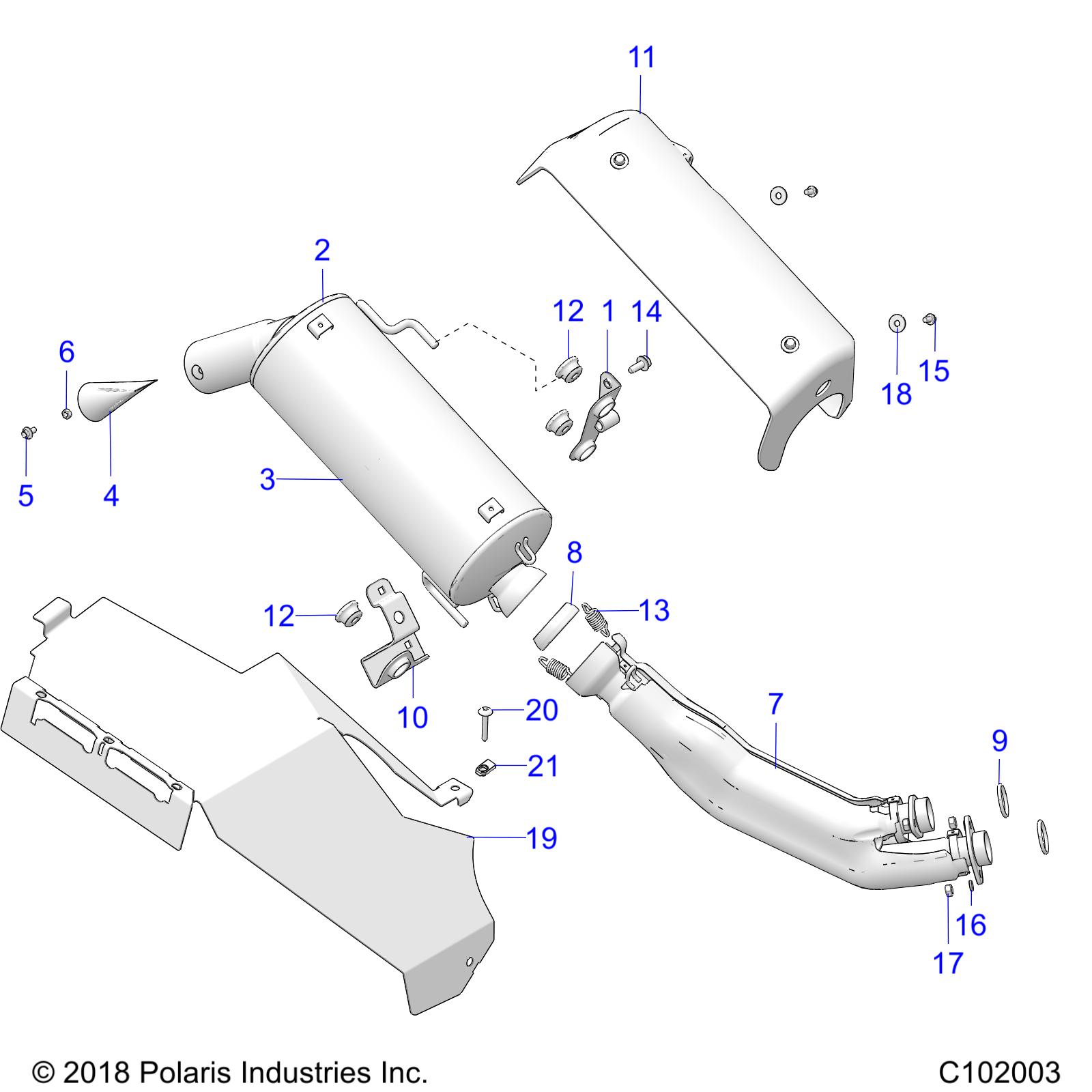 ENGINE, EXHAUST - A19SXA85B1/B4/SXE85BC/B9/ZBJ (C102003)