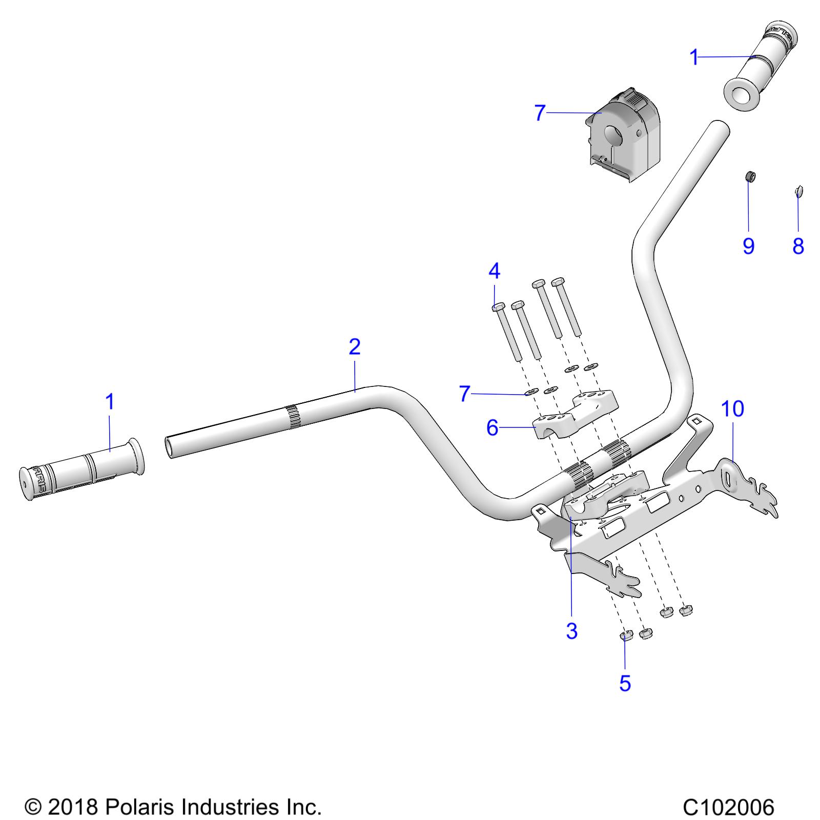 STEERING, HANDLEBAR and CONTROLS - A20SXA85A1/A7/CA1/CA7/E85A9/AF/AP/CA9/CAF/CAP/V85AP/CAP (C102006)