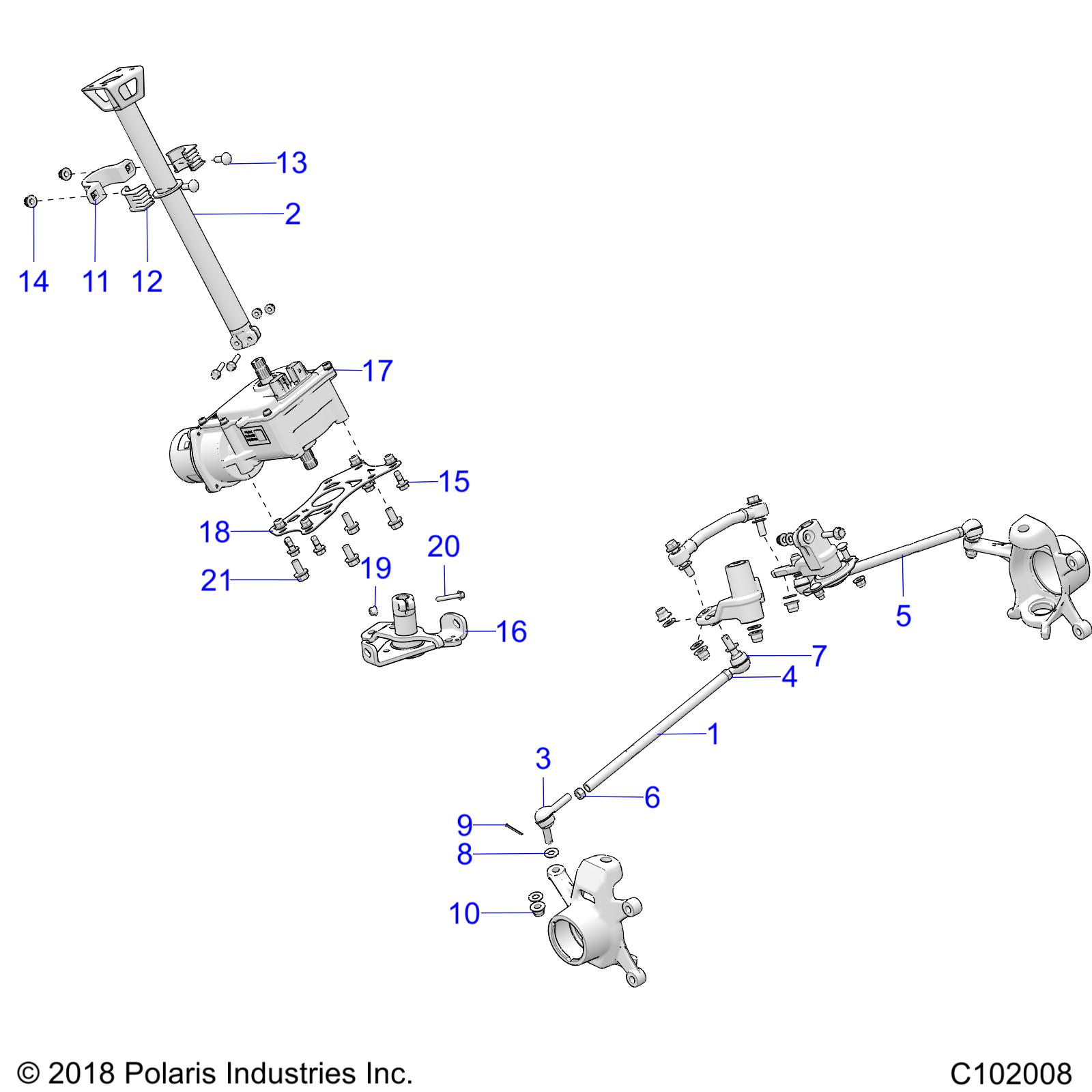 STEERING, STEERING POST ASM. - A20SXZ85AF/AP/CAF/CAP (C102008)