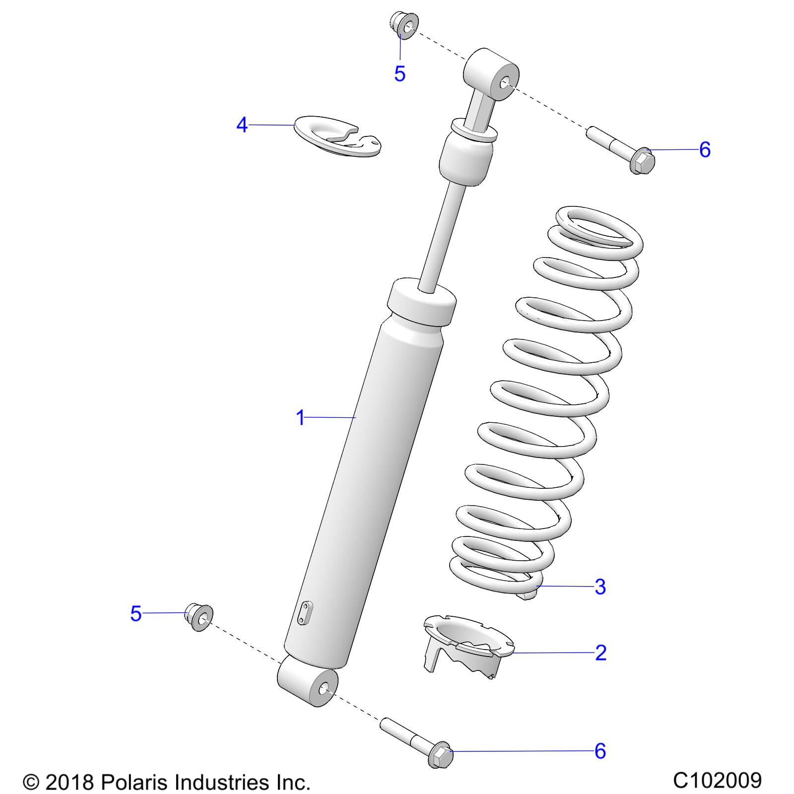 SUSPENSION, SHOCK, FRONT - A25SXD95A9 (C102009)