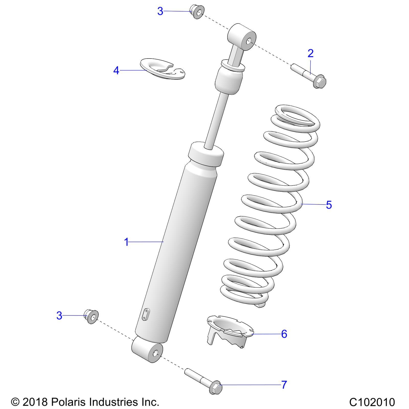 SUSPENSION, SHOCK, REAR - A25SXR95AM (C102010)