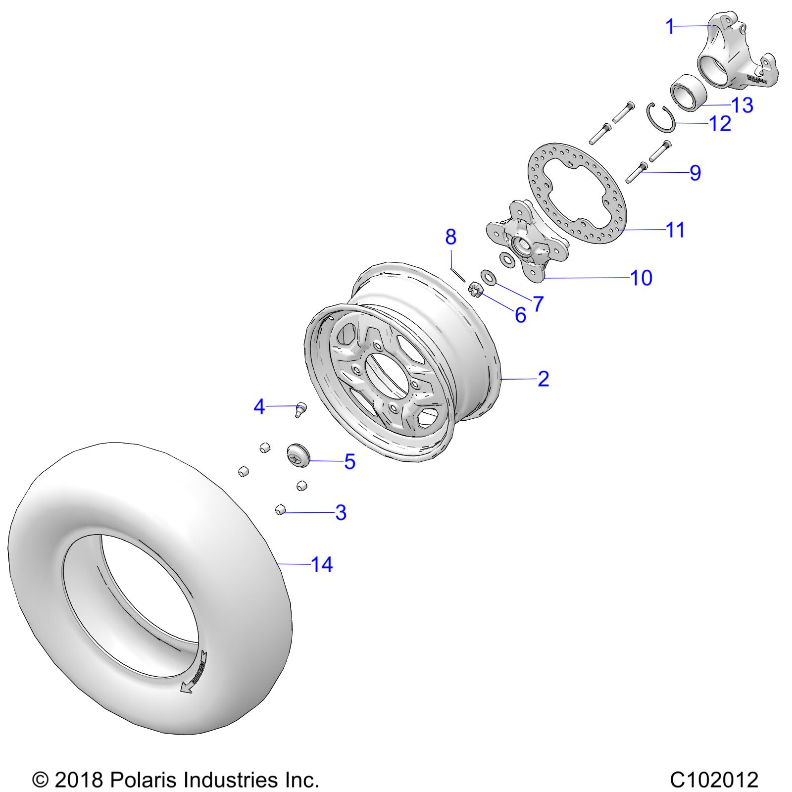 WHEELS, FRONT and HUB - A19SXA85B1/B4 (C102012)