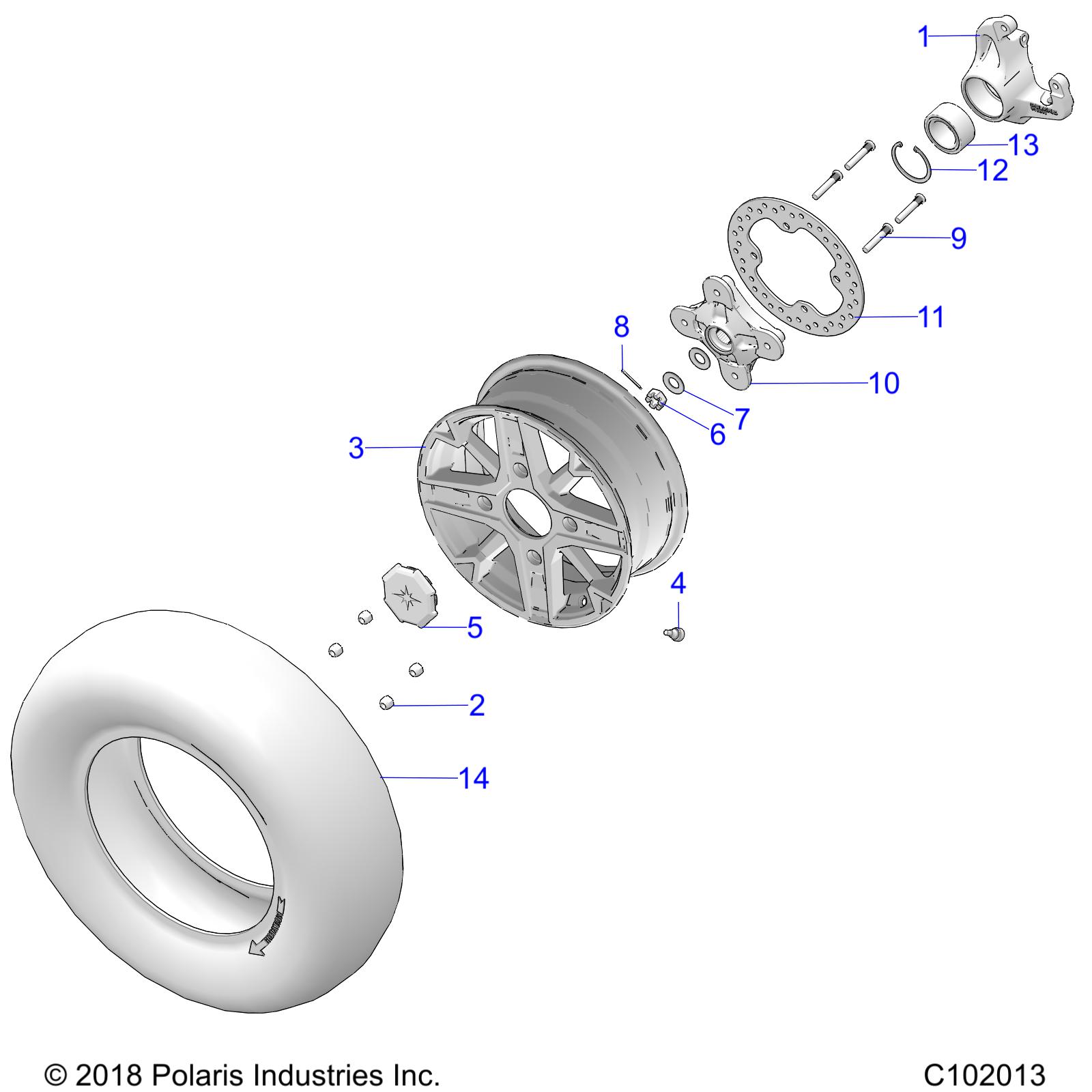 WHEELS, FRONT and HUB - A20SXZ95AG/CAG (C102013)