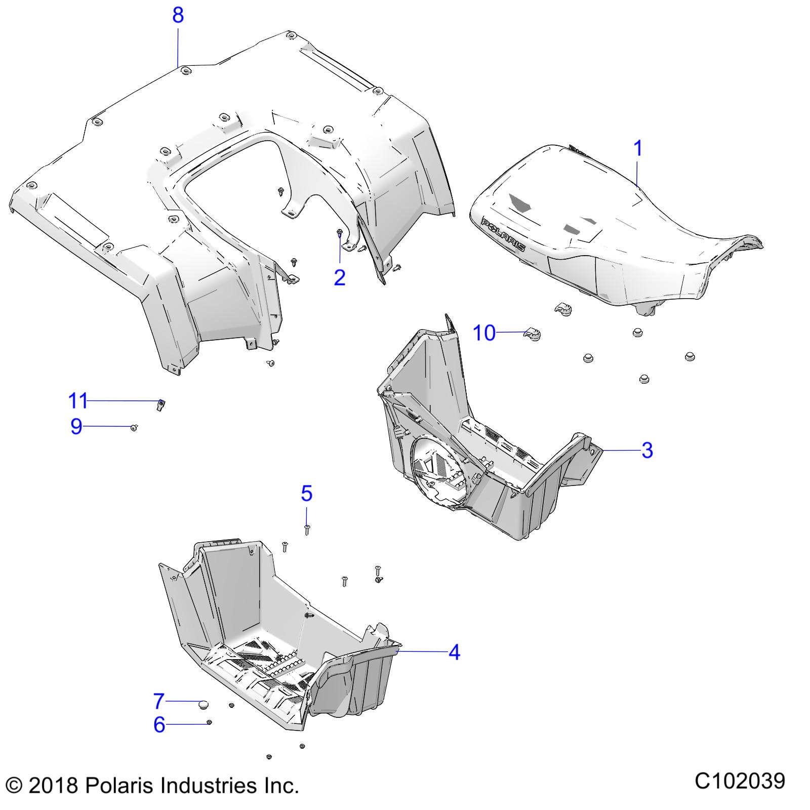 BODY, REAR CAB, SEAT and FOOTWELLS - A19SHS57CP (C102039)