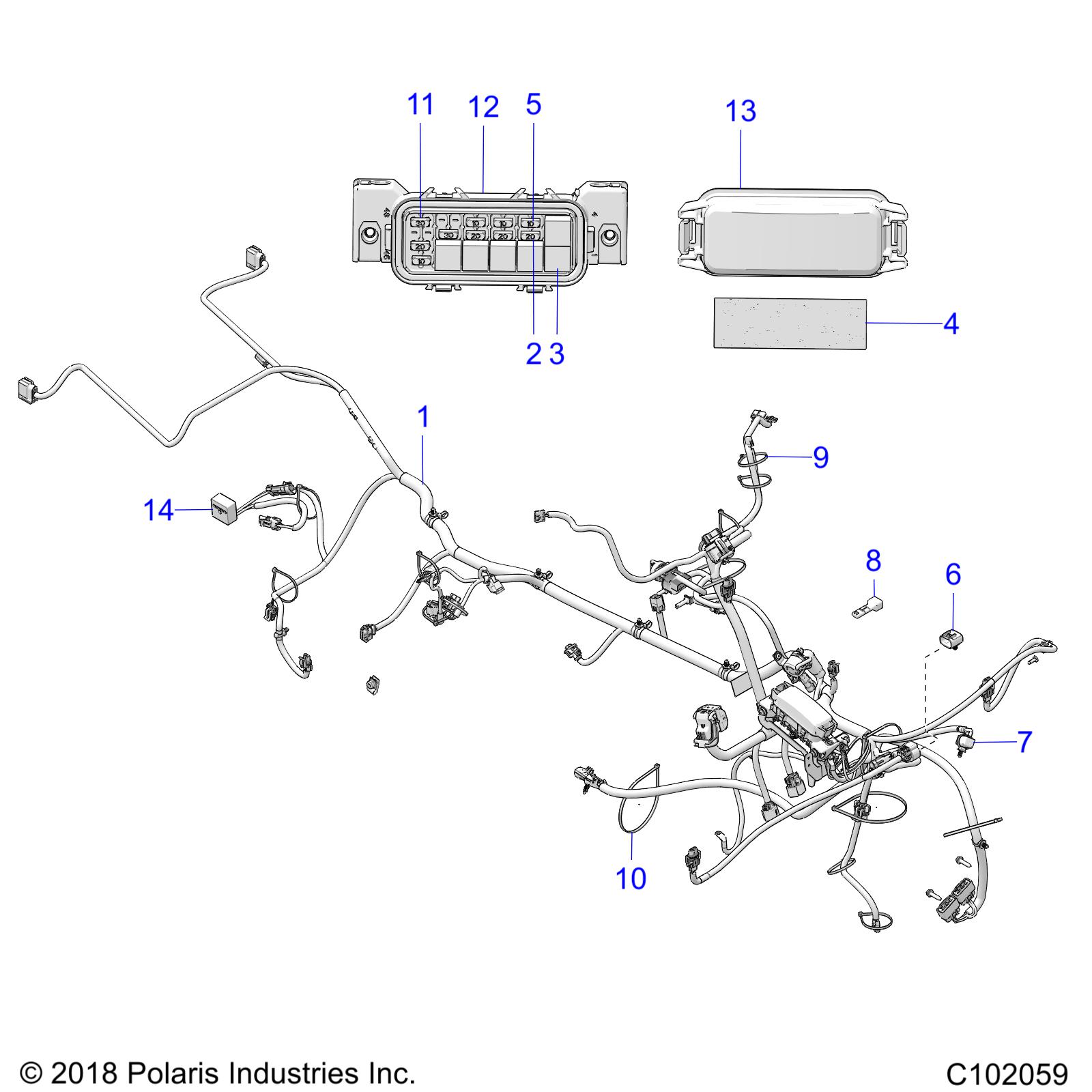 ELECTRICAL, HARNESS - A19SWS57C1/C2 (C102059)