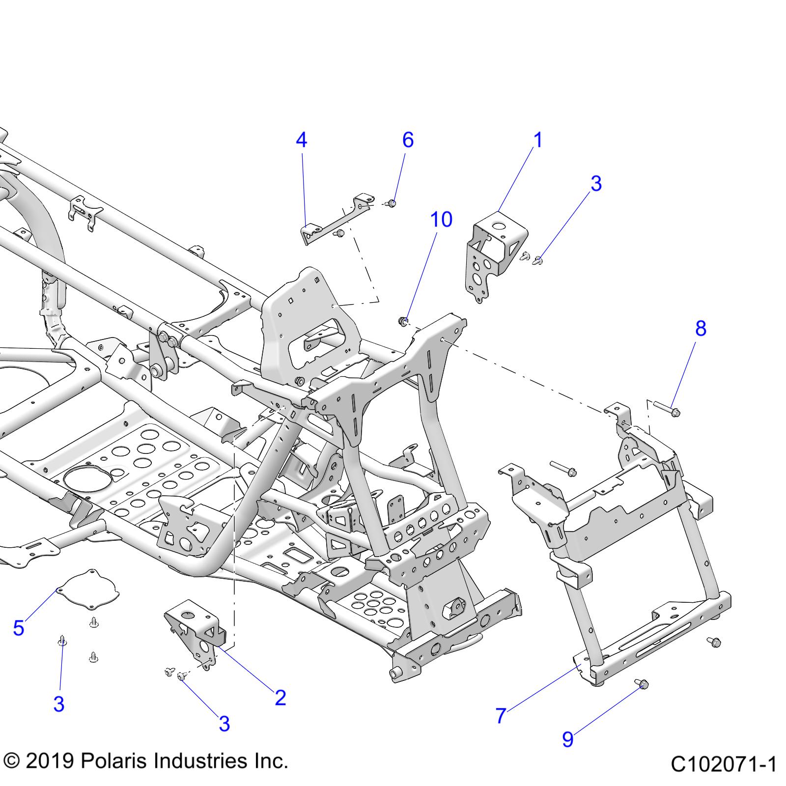 CHASSIS, FRONT CAB SUPPORTS - A25SGE95PT (C102071-1)